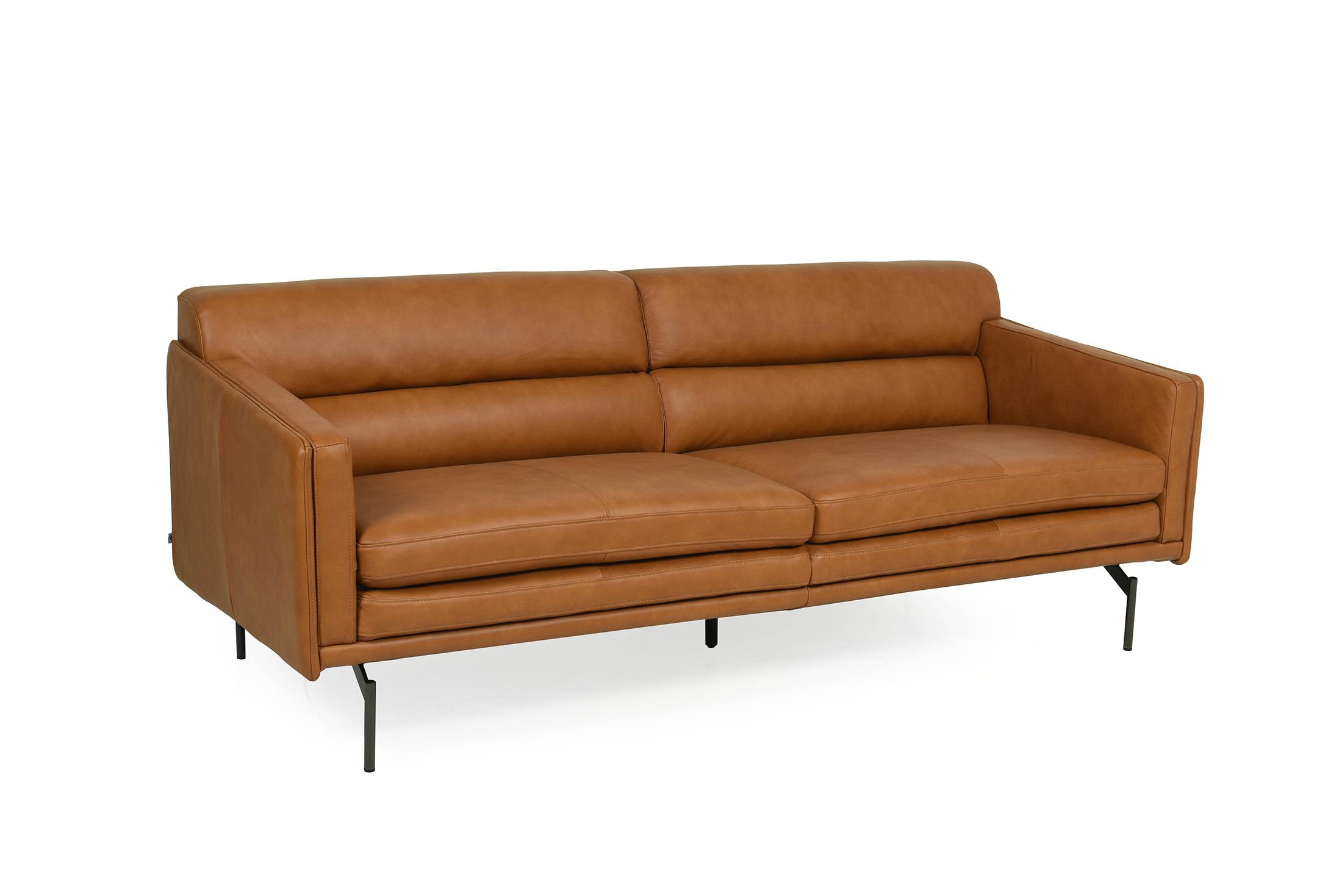 Contemporary, Modern Sofa 442 McCoy 44203BS1961 in Tan Full Leather