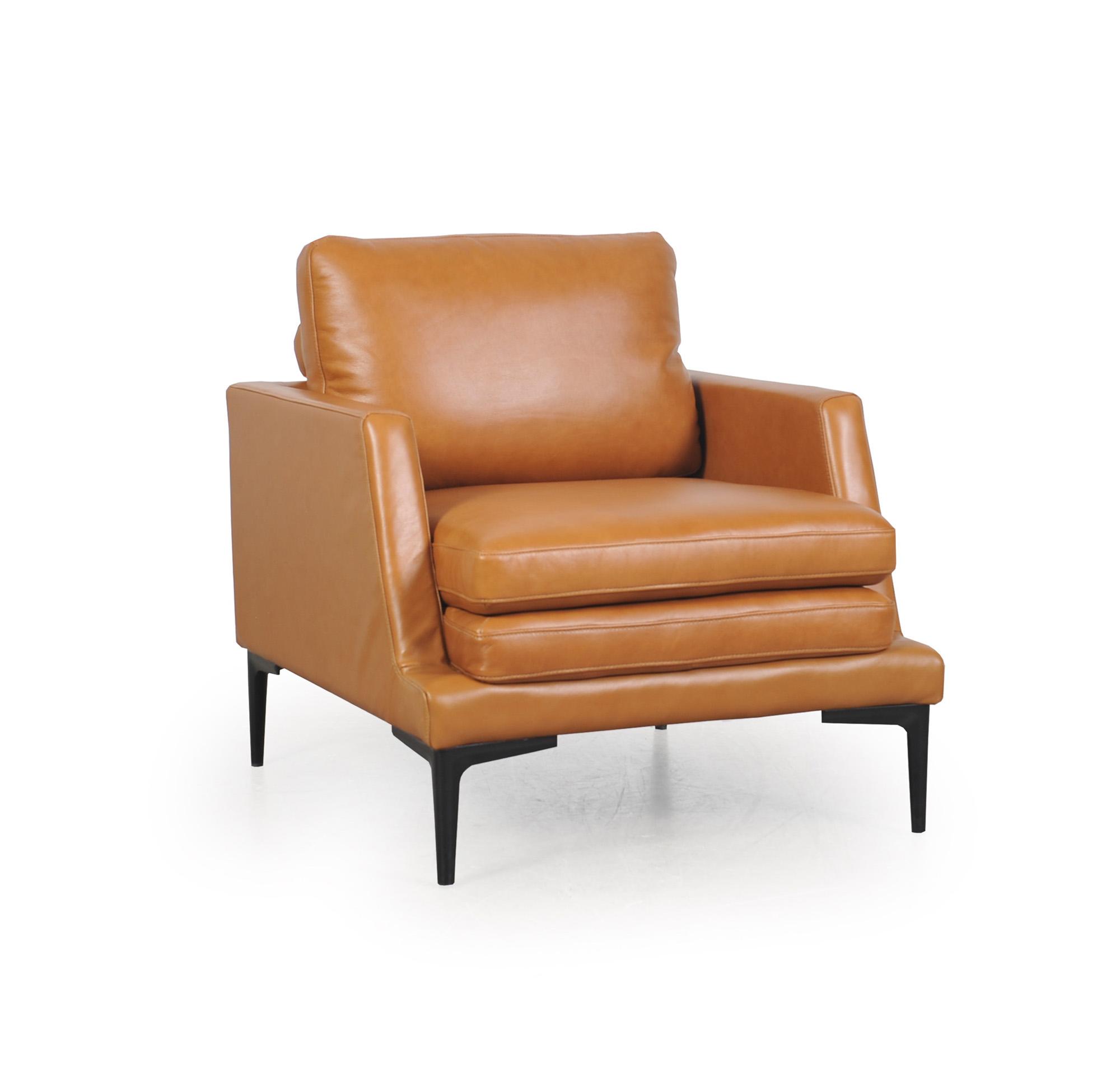 Modern Arm Chairs 439 Rica 43901BS1961 in Tan Top grain leather