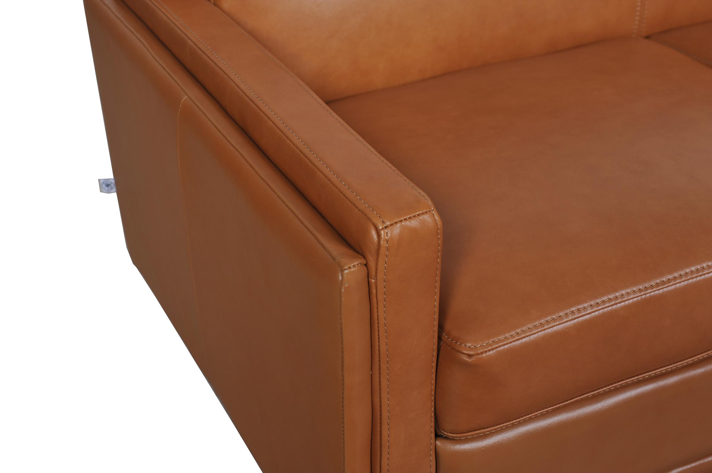 

    
 Shop  Tan Top Grain Leather Sofa & Chair Set 2Pcs Milo 361 Moroni Mid-Century Modern
