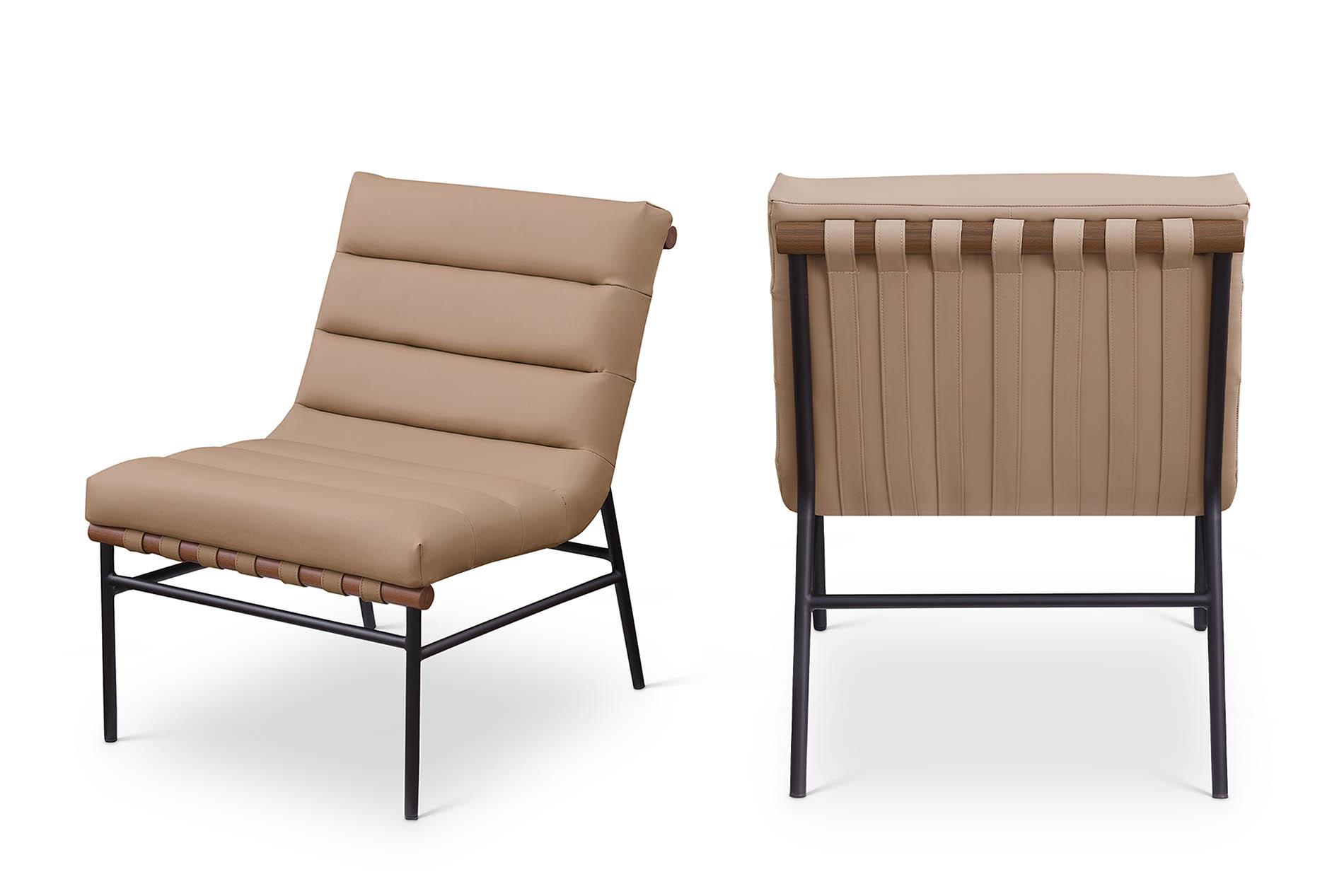 

    
Tan Vegan Leather Accent Chair Set 2Pcs BURKE  416Tan Meridian Modern
