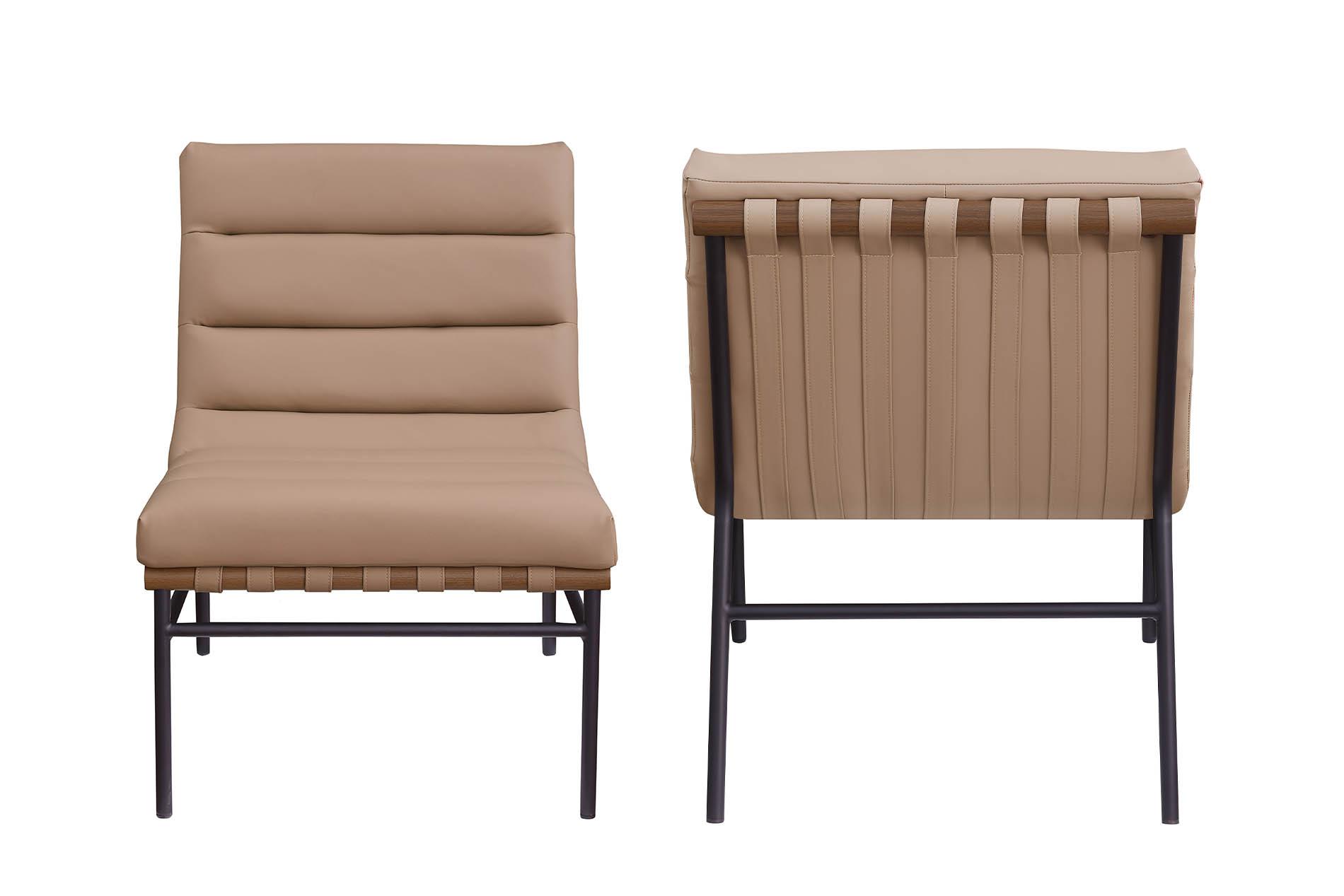 

    
Tan Vegan Leather Accent Chair Set 2Pcs BURKE  416Tan Meridian Modern
