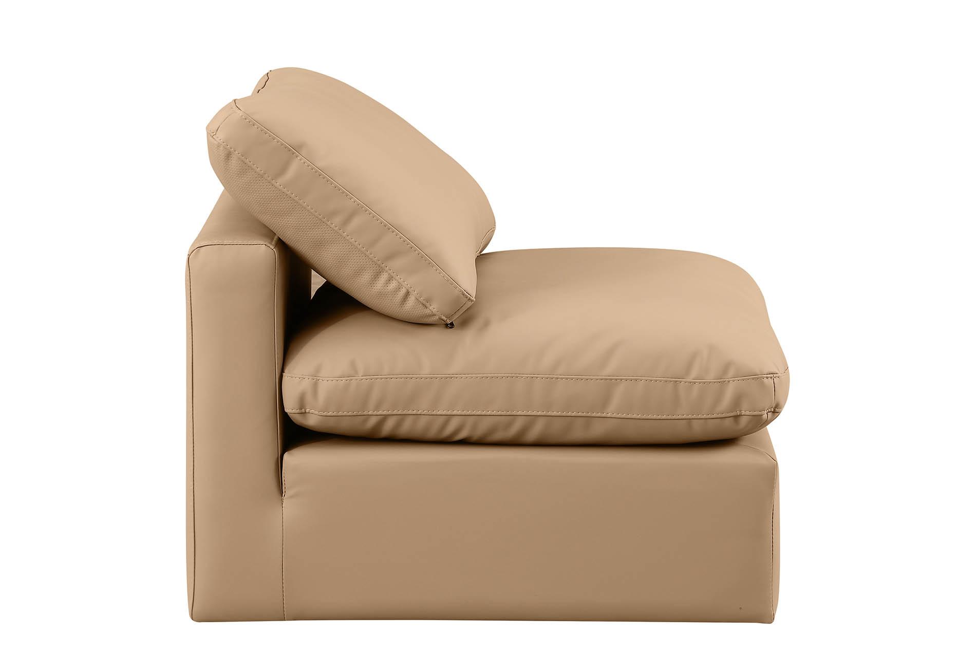 

        
Meridian Furniture INDULGE  146Tan-Armless Armless Chair Tan Faux Leather 094308313498
