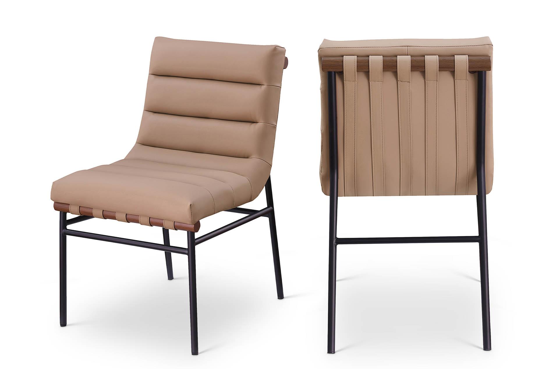

    
Tan Vegan Leather Dining Chair Set 2Pcs BURKE  577Tan-C Meridian Modern
