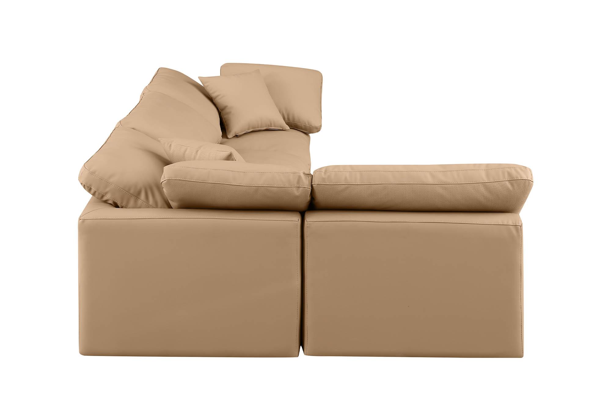 

        
Meridian Furniture INDULGE 146Tan-Sec4B Modular Sectional Sofa Tan Faux Leather 094308315539
