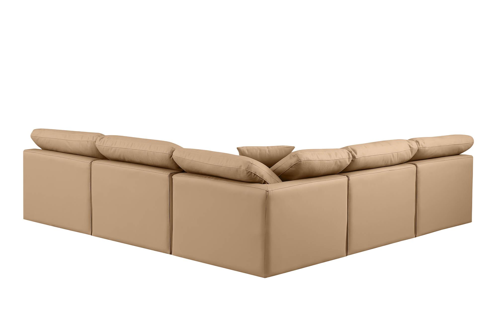 

        
Meridian Furniture INDULGE 146Tan-Sec5B Modular Sectional Sofa Tan Faux Leather 094308315553
