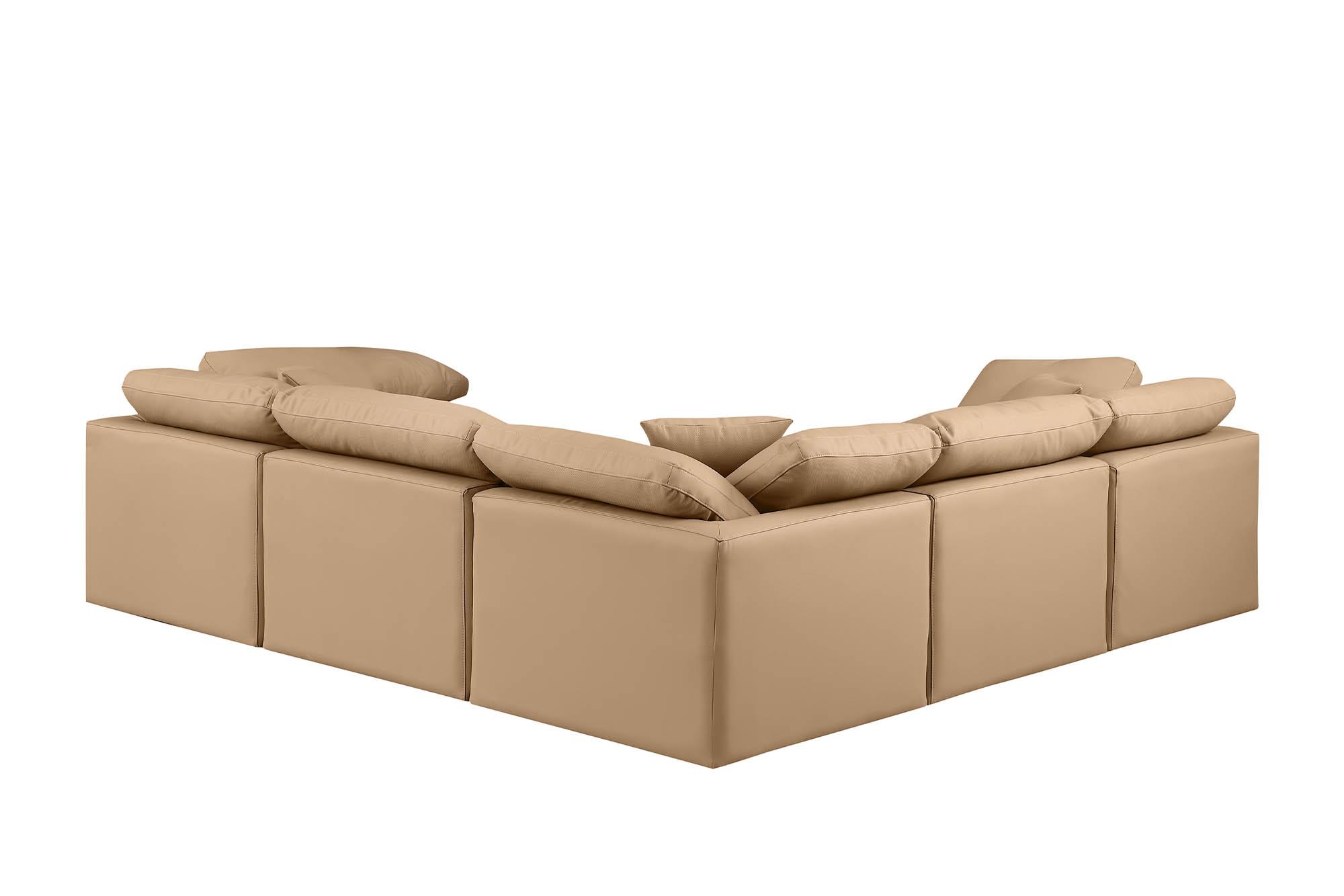 

        
Meridian Furniture INDULGE 146Tan-Sec5C Modular Sectional Sofa Tan Faux Leather 094308315560
