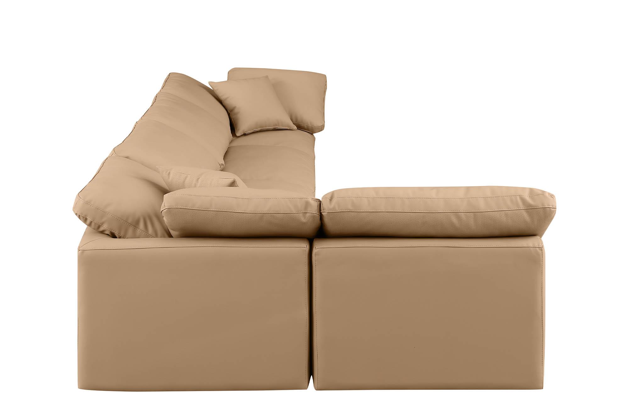 

        
Meridian Furniture INDULGE 146Tan-Sec5D Modular Sectional Sofa Tan Faux Leather 094308315577

