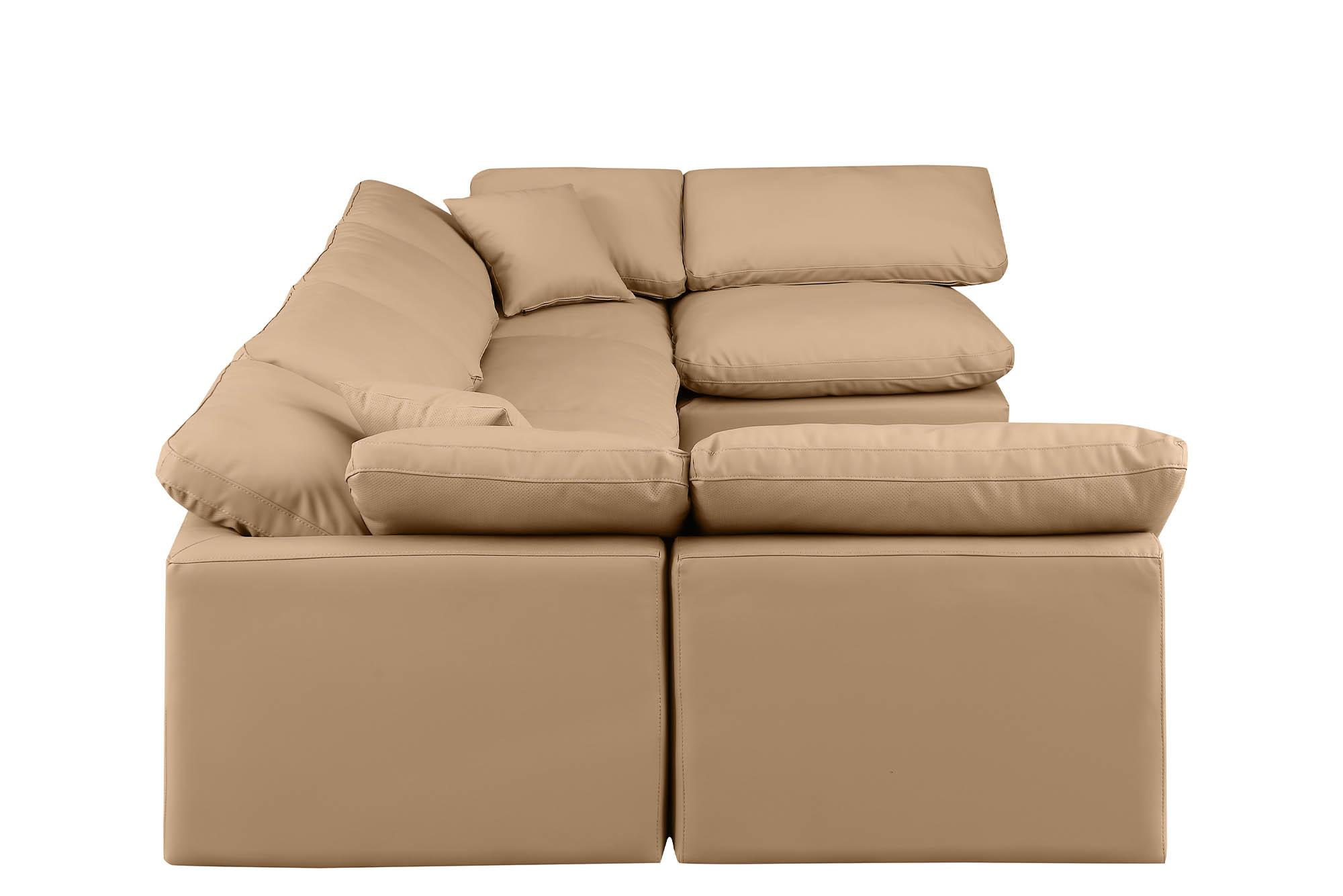 

        
Meridian Furniture INDULGE 146Tan-Sec6D Modular Sectional Sofa Tan Faux Leather 094308315614
