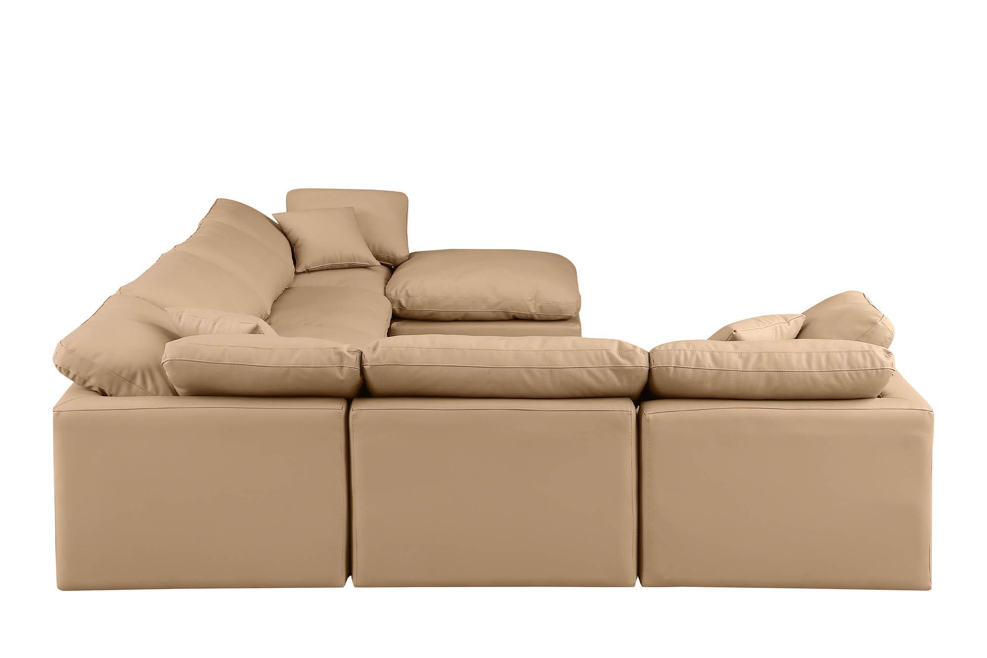 

        
Meridian Furniture INDULGE 146Tan-Sec7A Modular Sectional Sofa Tan Faux Leather 094308315621
