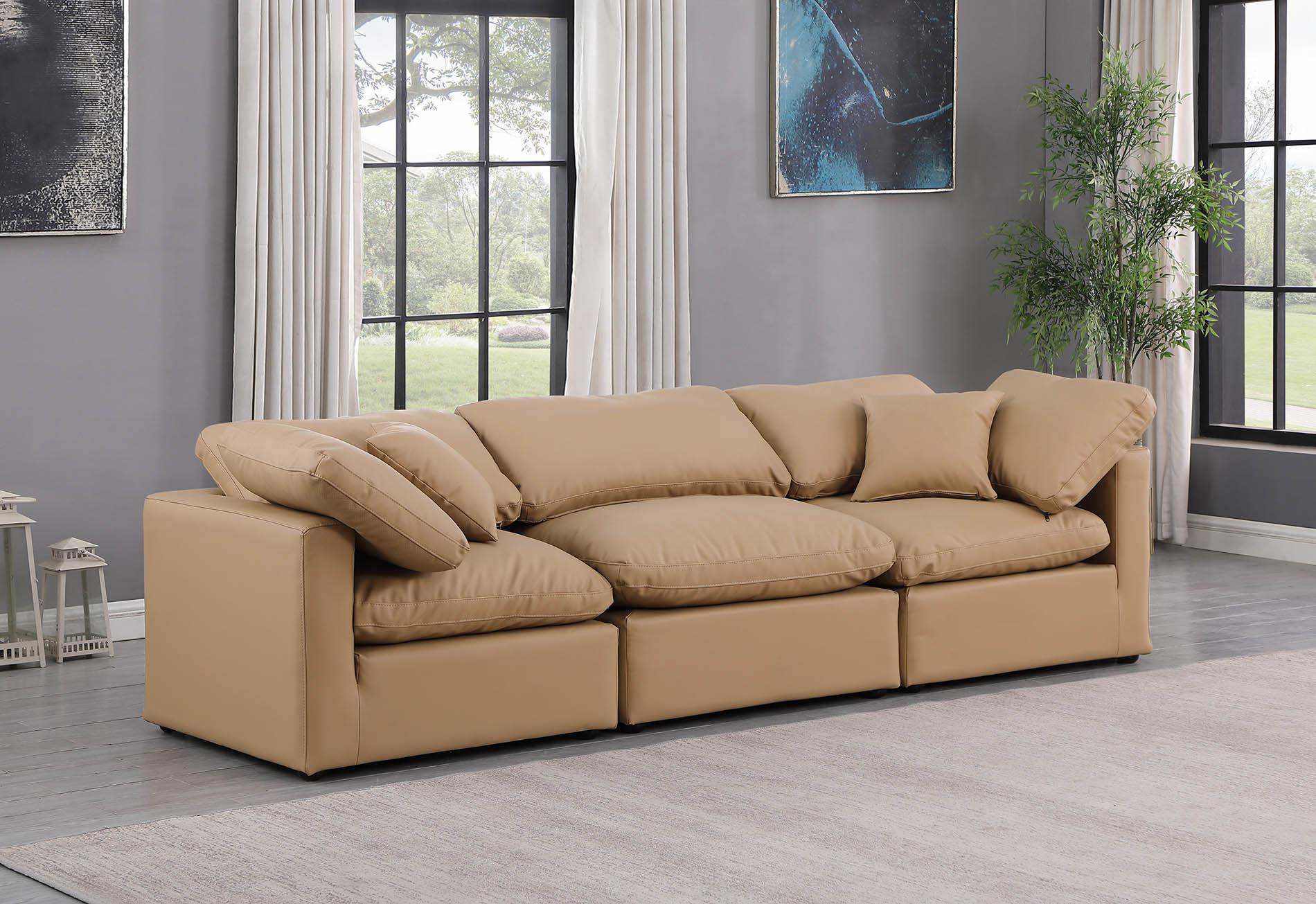 

    
Tan Vegan Leather Modular Sofa INDULGE 146Tan-S105 Meridian Modern
