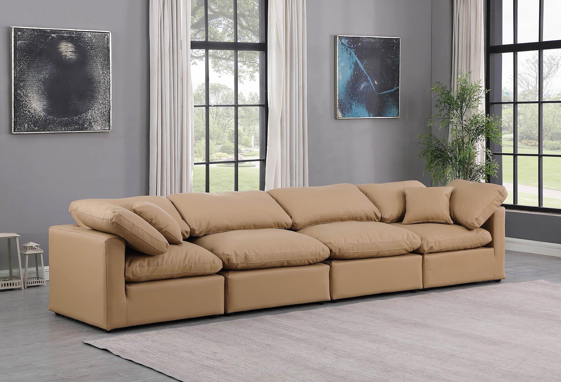 

    
Tan Vegan Leather Modular Sofa INDULGE 146Tan-S140 Meridian Modern
