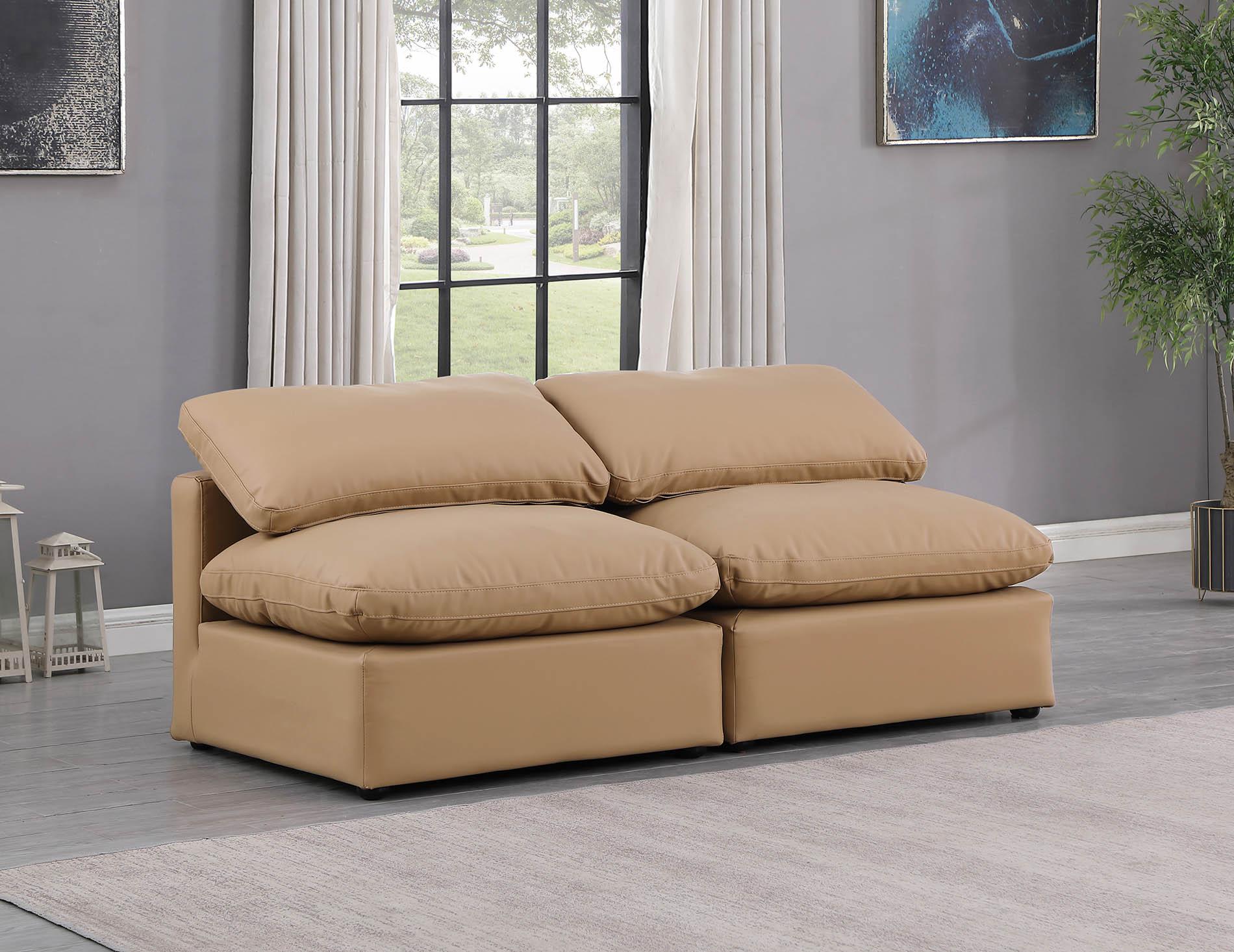 

    
Tan Vegan Leather Modular Sofa INDULGE 146Tan-S2 Meridian Modern

