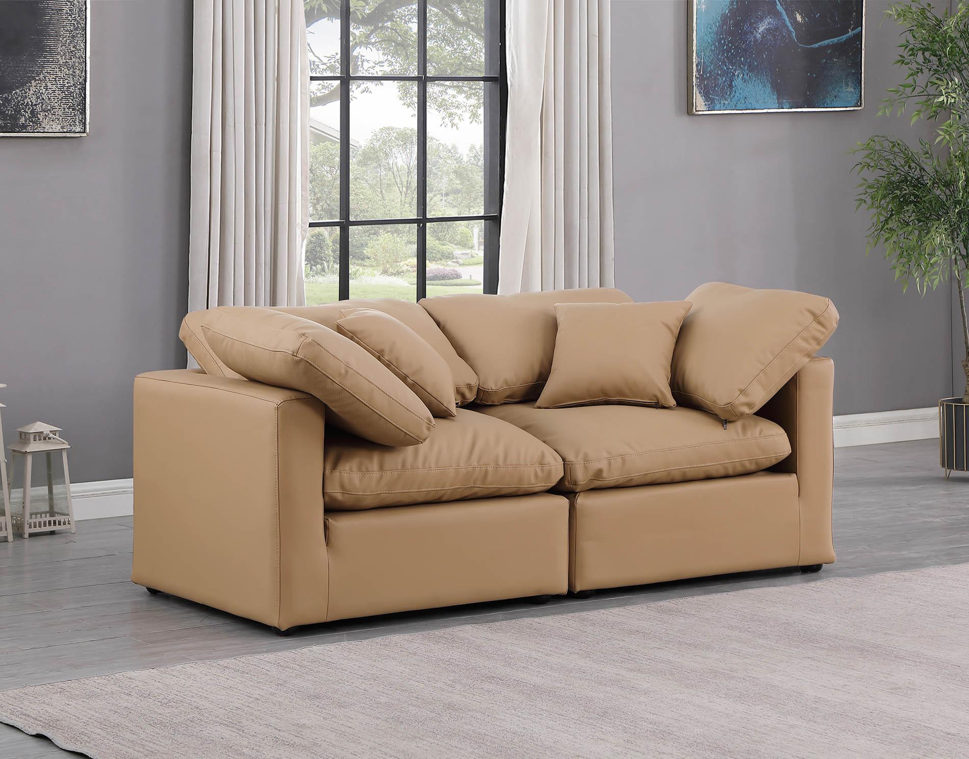 

    
Tan Vegan Leather Modular Sofa INDULGE 146Tan-S70 Meridian Modern
