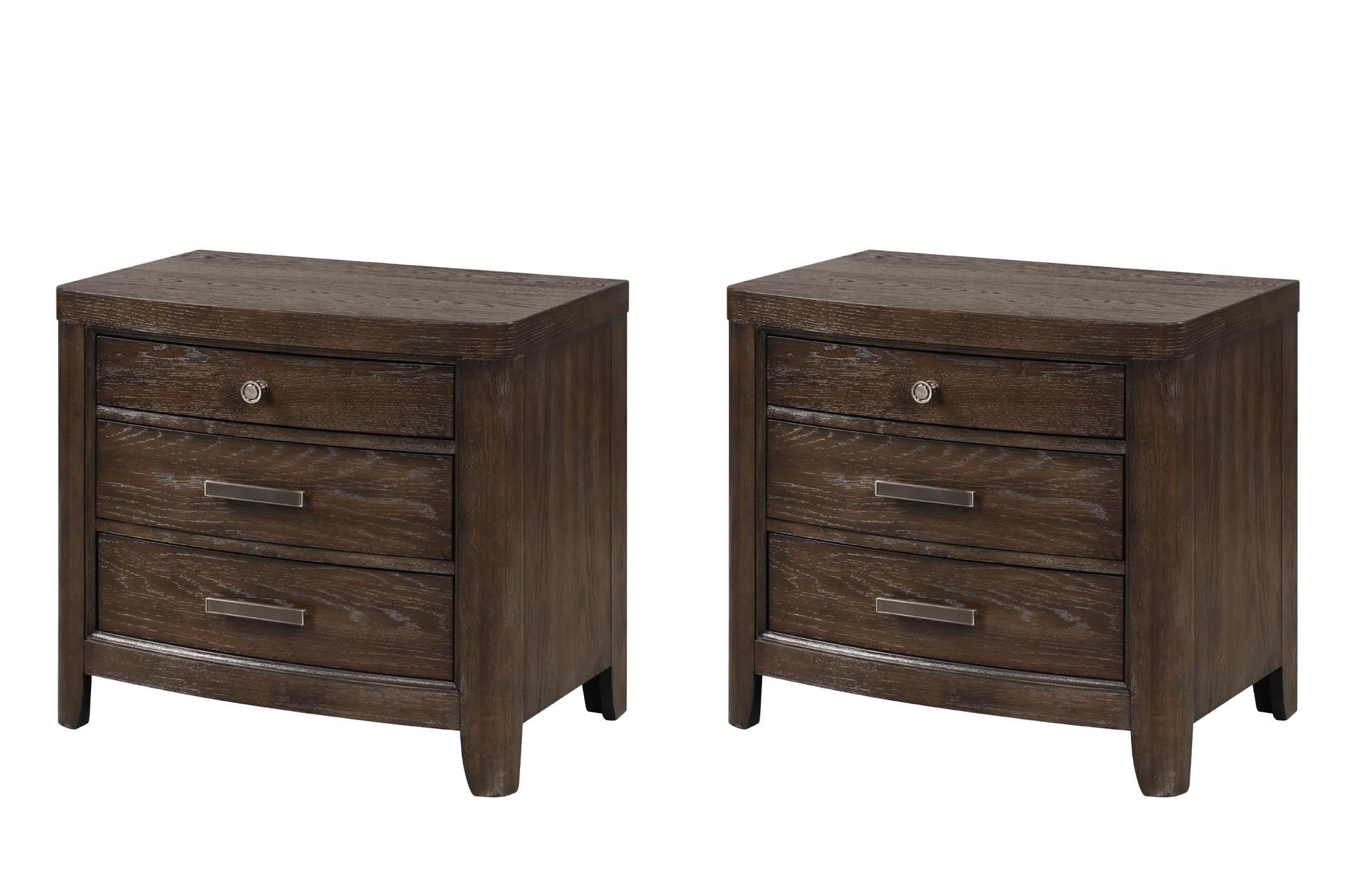 Classic, Transitional Nightstand Set FULTON 1720-120-Set 1720-120-Set in Brown 