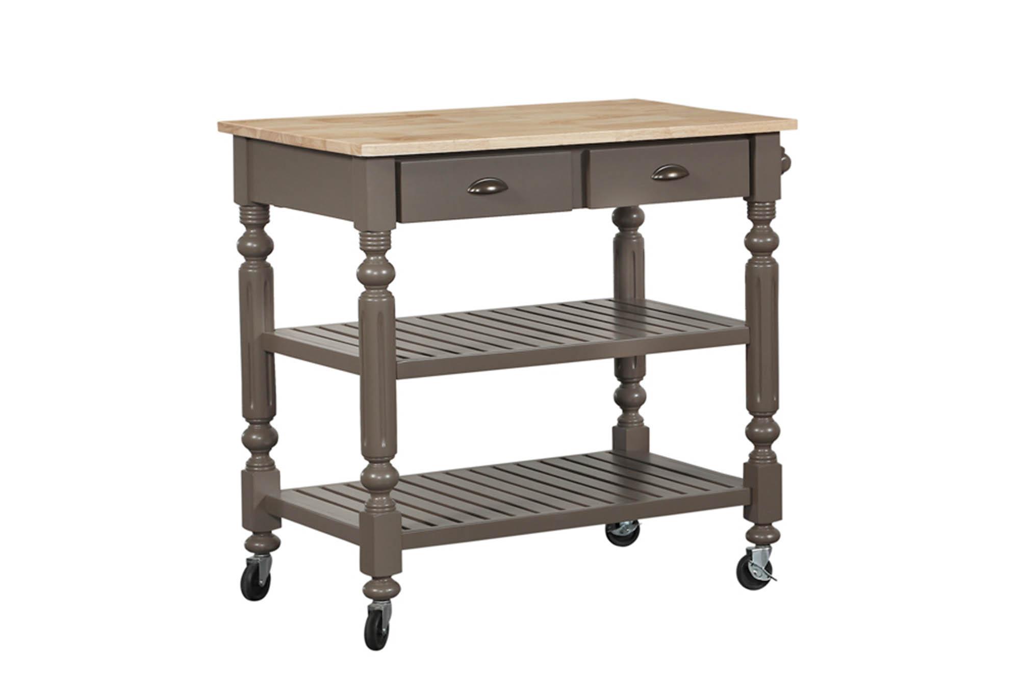 Traditional Kitchen Cart PAYSON 7123 7123 in Natural, Taupe 
