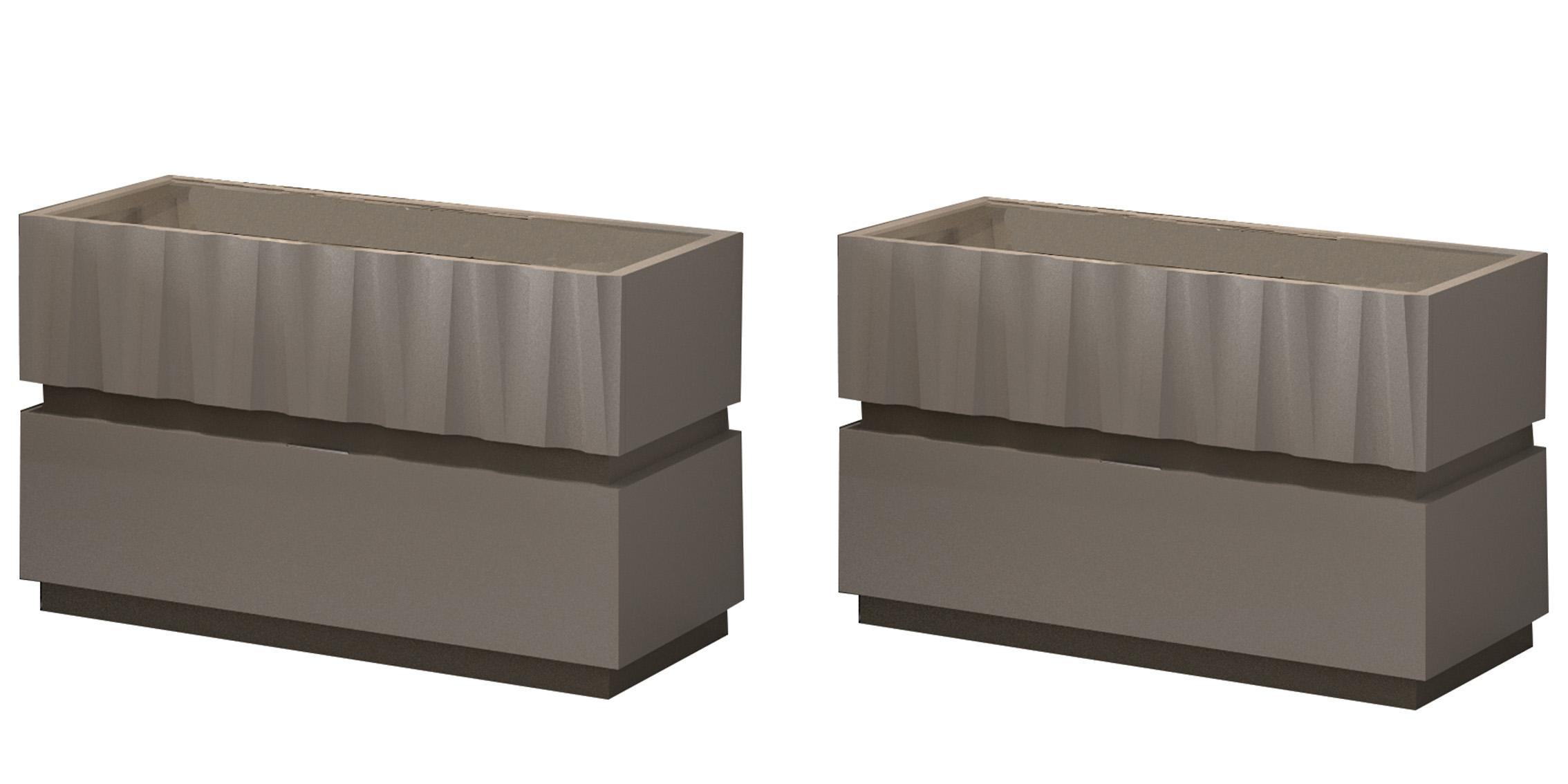 Contemporary Nightstand Set MARINANS MARINANS-2PC in Taupe 