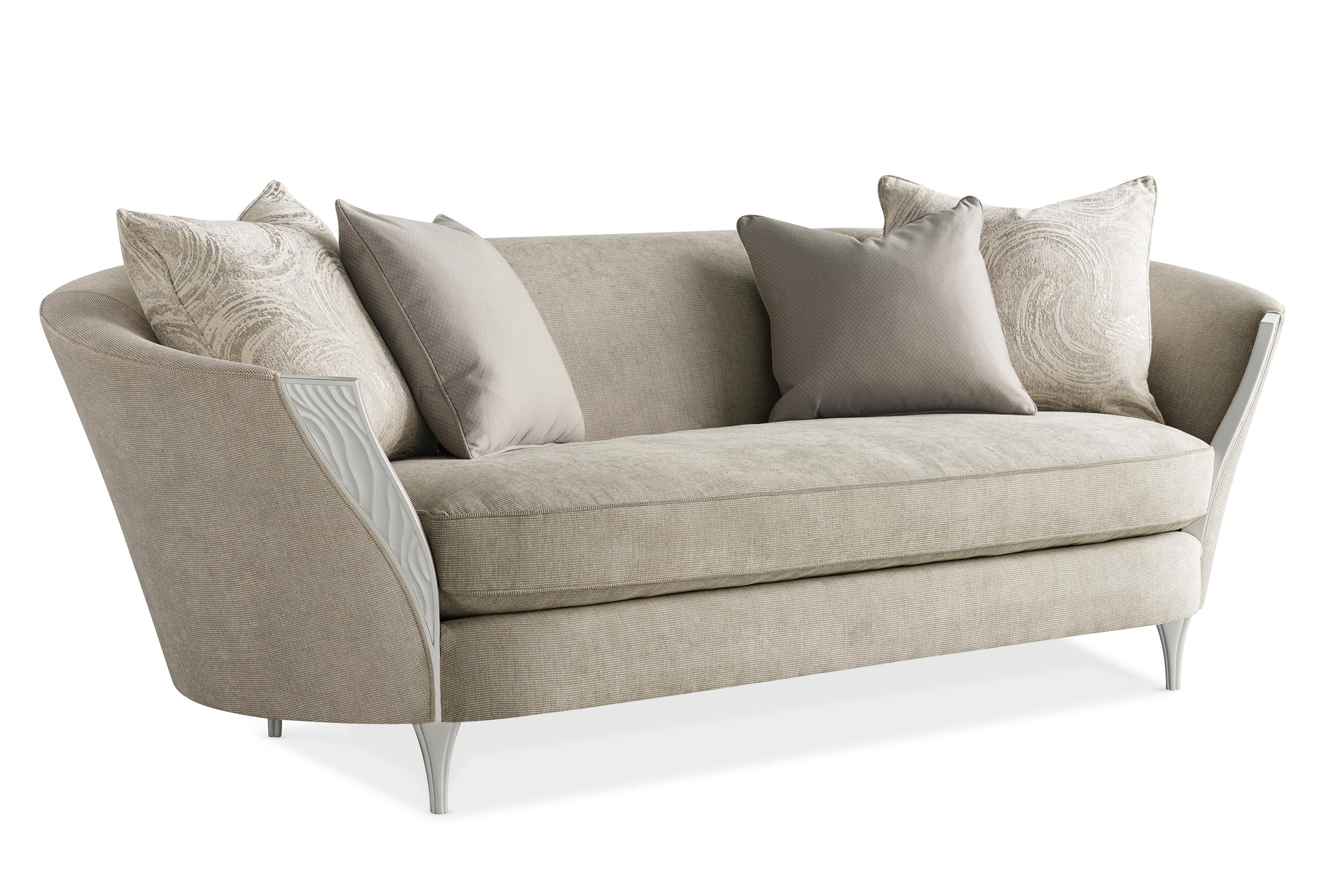 

    
Caracole CHERYL Sofa and Chair Taupe 9250-082-A-Set-2
