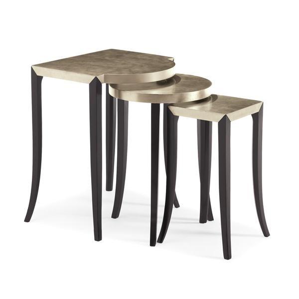 Contemporary End Table Set OUT & ABOUT CON-SIDTAB-004 in Silver 