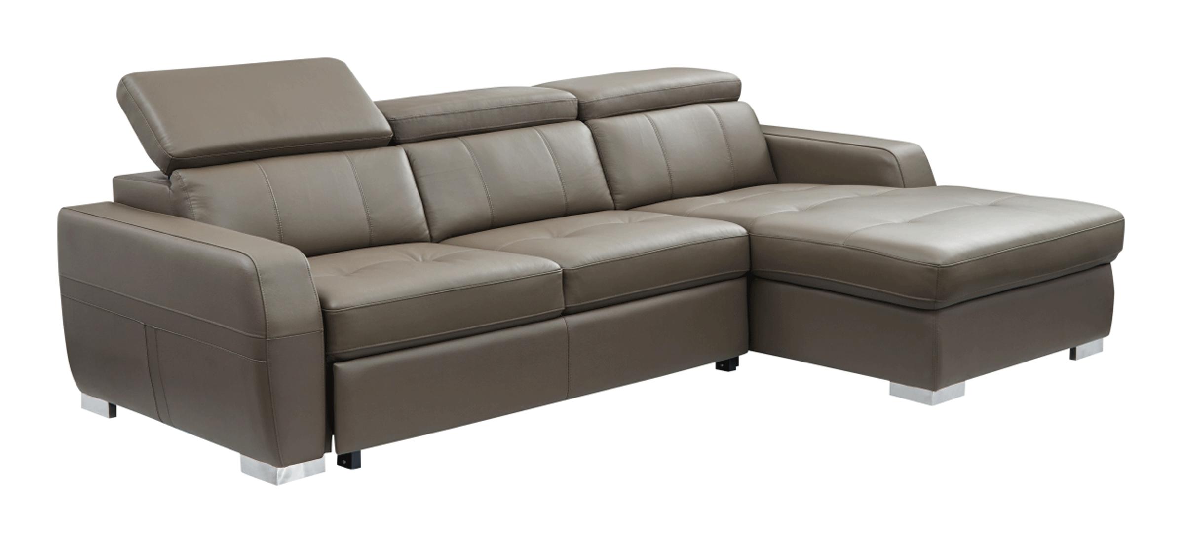 Contemporary, Traditional Sectional Sofa Bed 1822 1822SECTIONAL in Taupe Genuine Leather