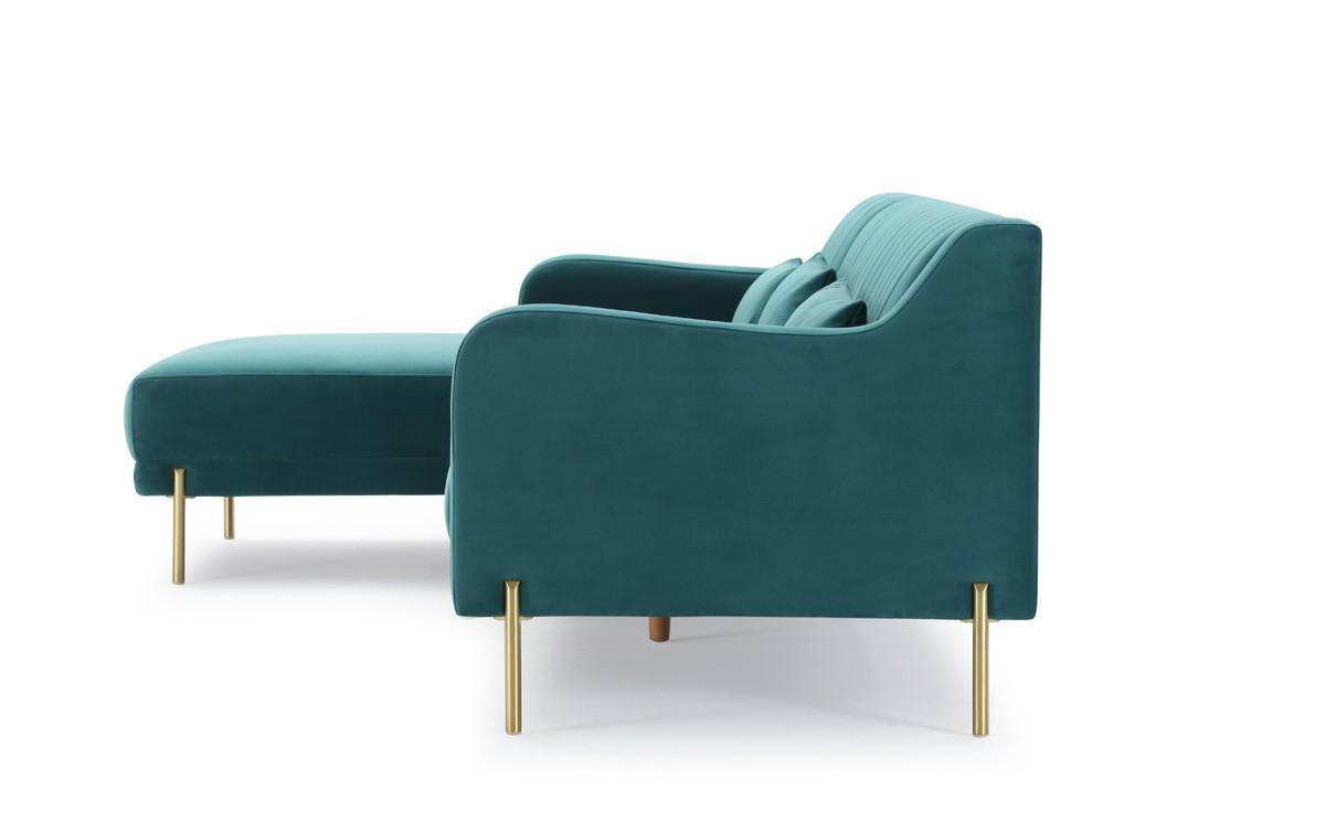 

    
Teal Velvet Sectional Sofa w/ Left Facing Chaise VIG Divani Casa Flow Modern
