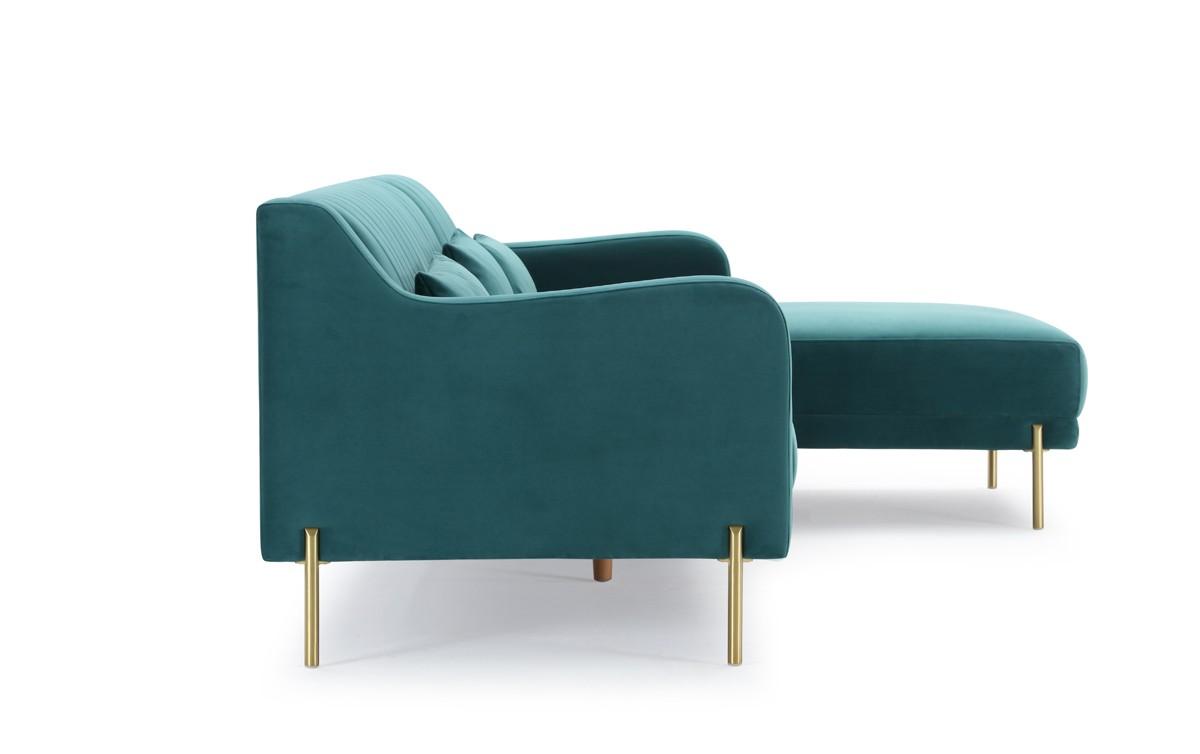 

    
Teal Velvet Sectional Sofa w/ Right Facing Chaise VIG Divani Casa Flow Modern
