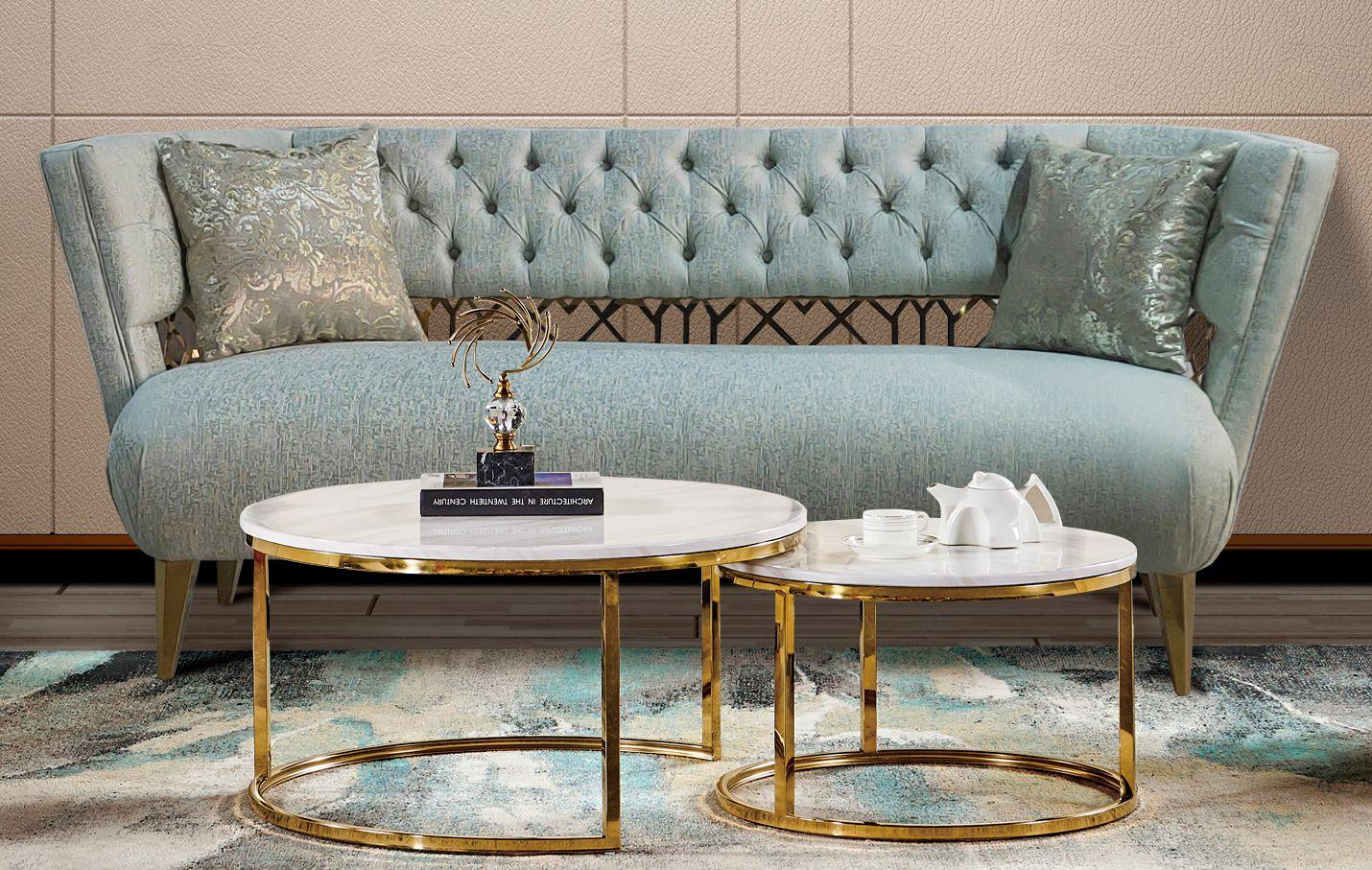 

    
Teal Velvet w/ Gold Finish Sofa Transitional Cosmos Furniture Naima
