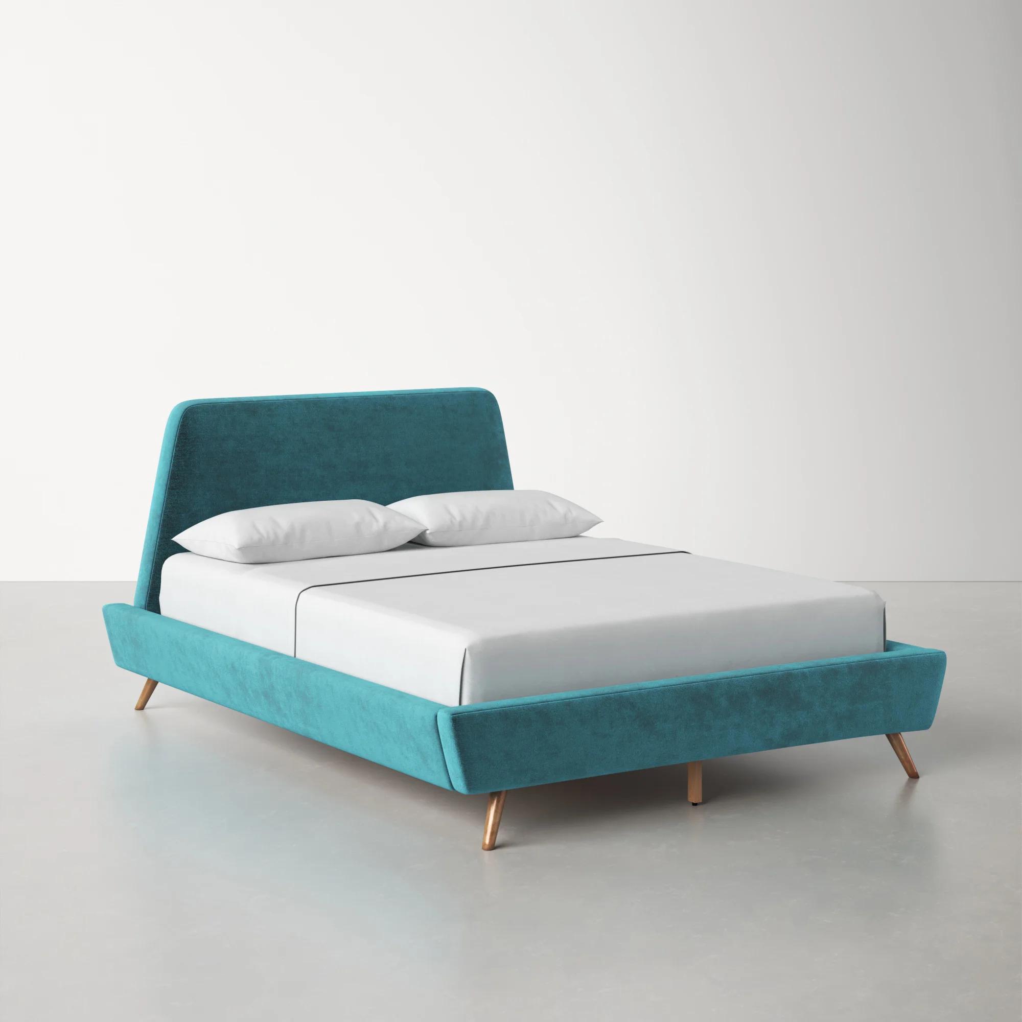 

    
VIG Furniture Lewis Panel Bed Walnut/Teal VGMABR-36-BED-K

