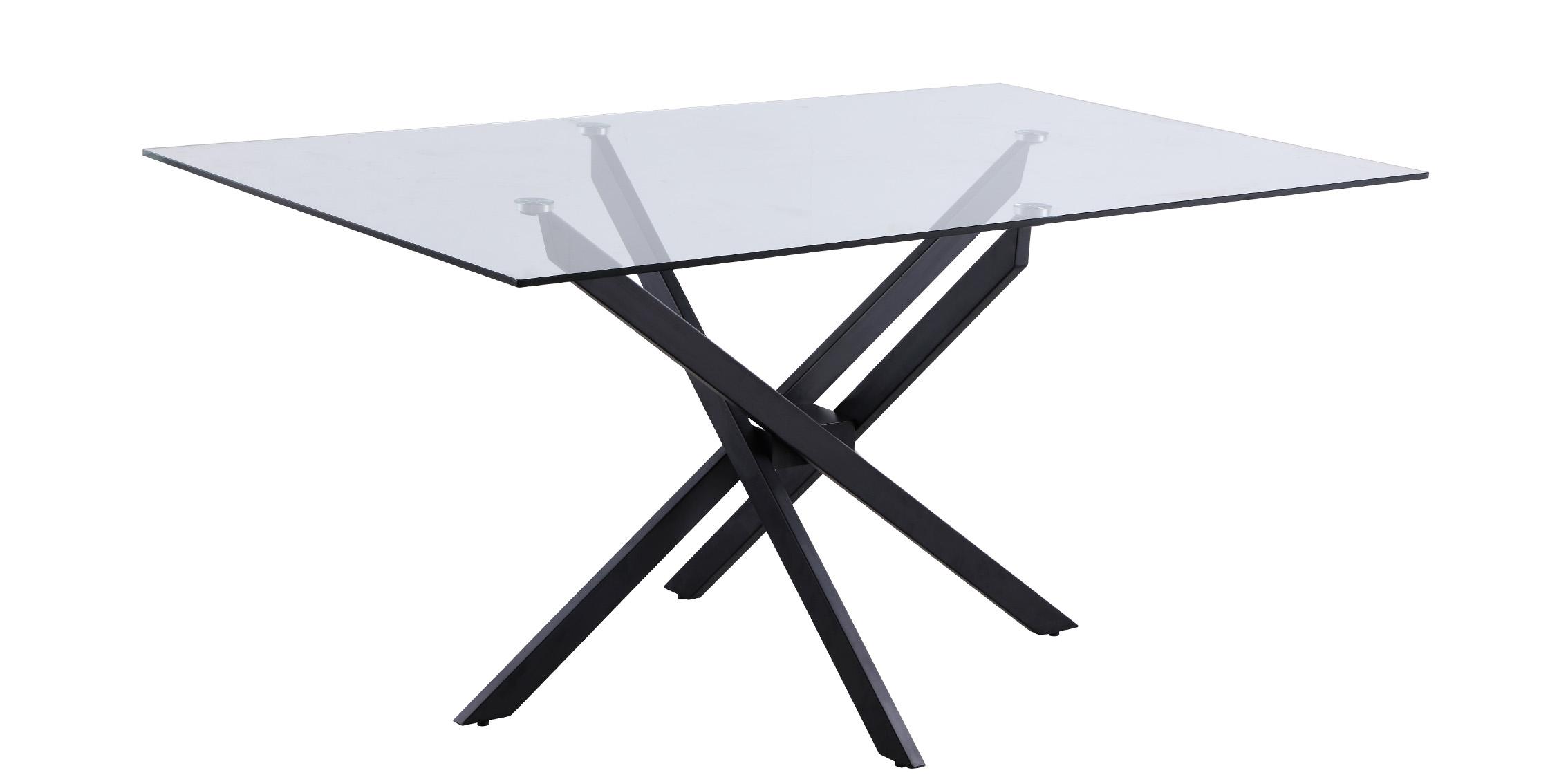 

    
Tempered Glass Top & Black Metal Base Dining Table XANDER 903-T Meridian Modern

