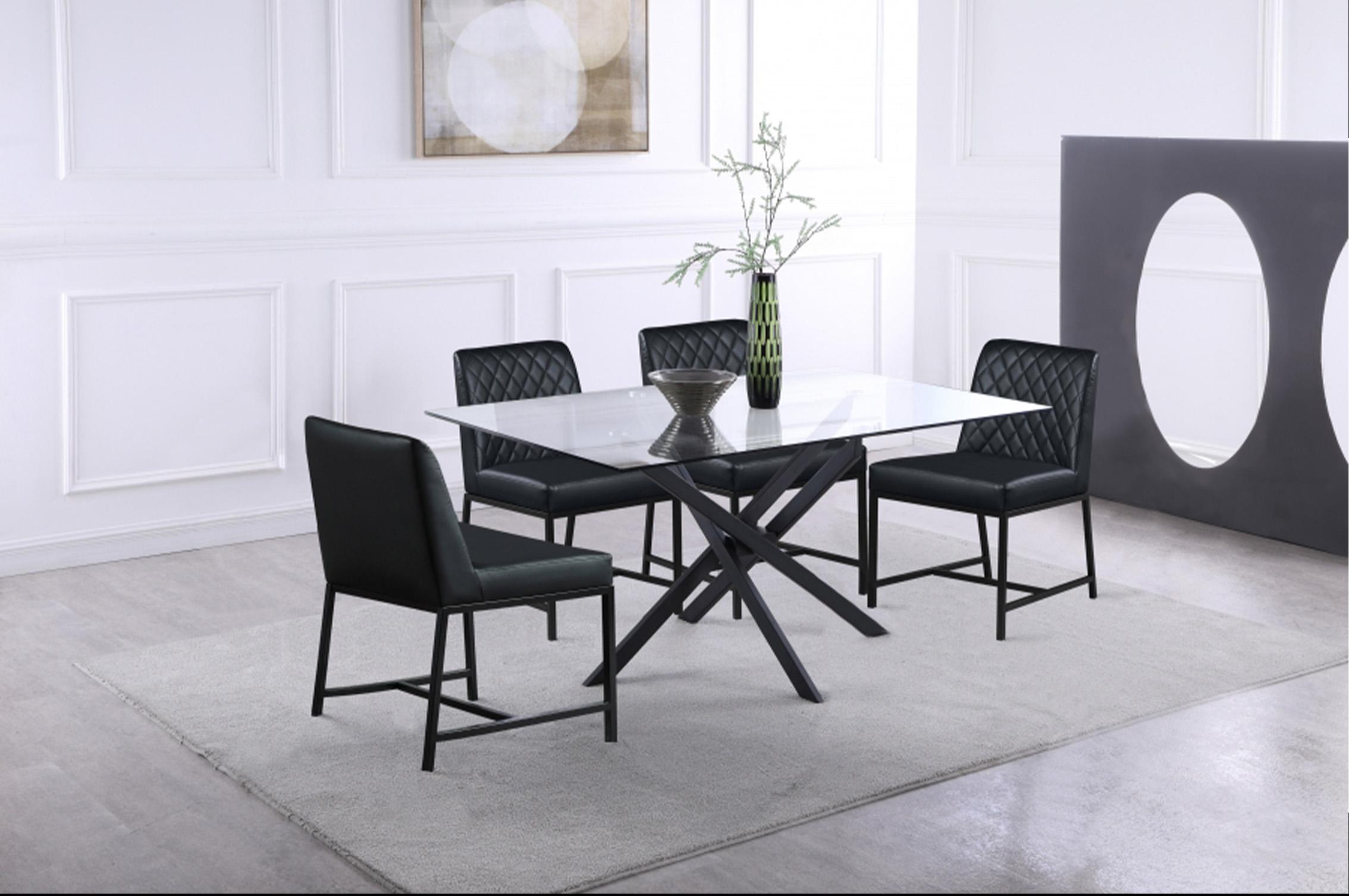

    
Tempered Glass Top & Black Metal Base Dining Table XANDER 903-T Meridian Modern
