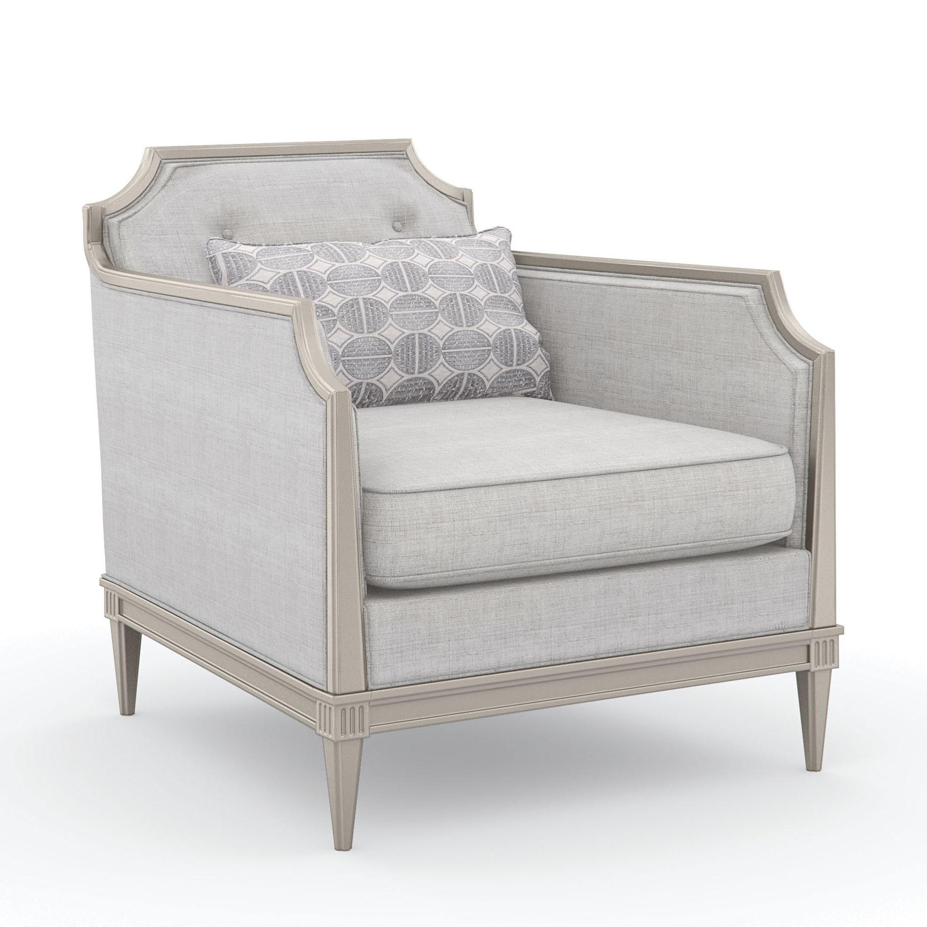 Contemporary Accent Chair FRAME OF REFERENCE UPH-416-137-B in Pearl Velvet