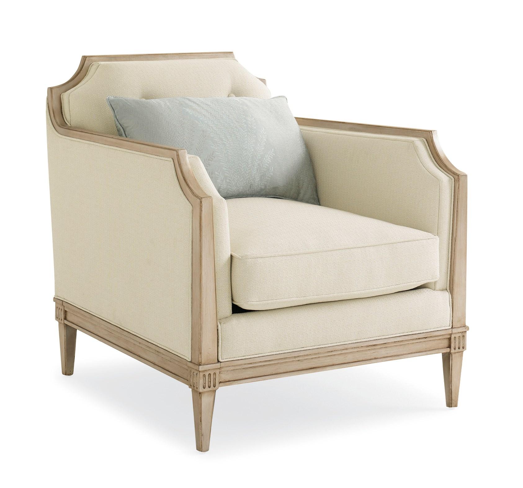 

    
Textured Ivory Fabric & Matte Pearl Wood Frame Accent Chair FRAME OF REFERENCE by Caracole
