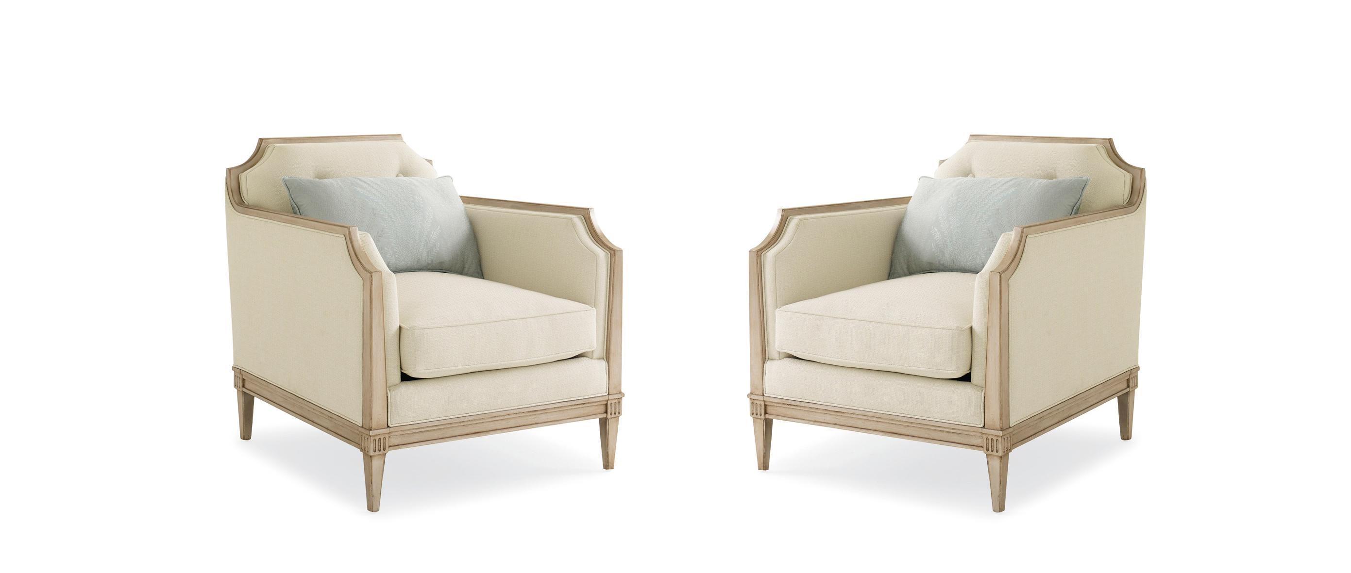 

    
Textured Ivory Fabric & Matte Pearl Wood Frame Chair Set 2Pcs FRAME OF REFERENCE by Caracole
