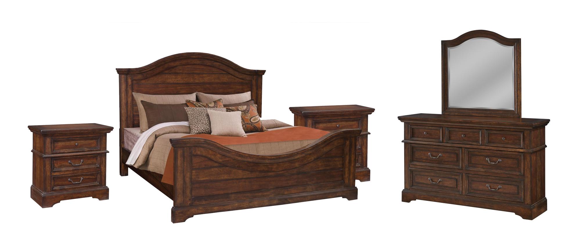 

    
Tobacco Finish King Panel Bedroom Set 5Pcs 7800 STONEBROOK American Woodcrafters Traditional
