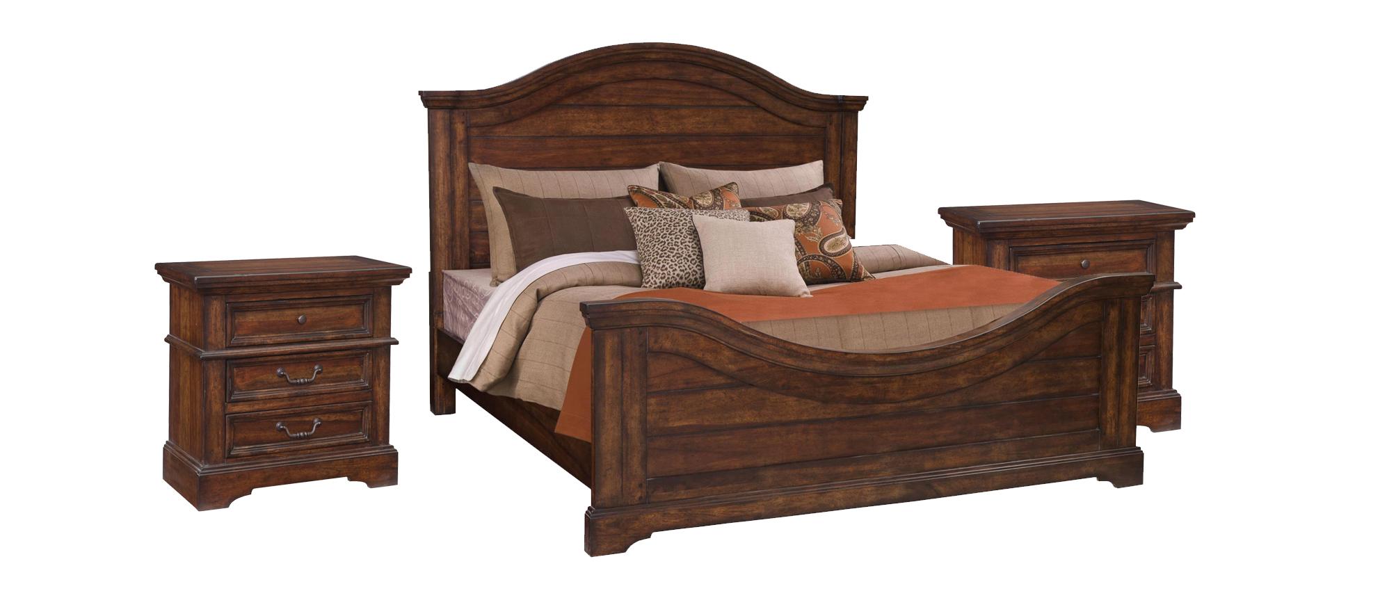 

    
Tobacco Finish Queen Panel Bedroom Set 3Pcs 7800 STONEBROOK American Woodcrafters Traditional
