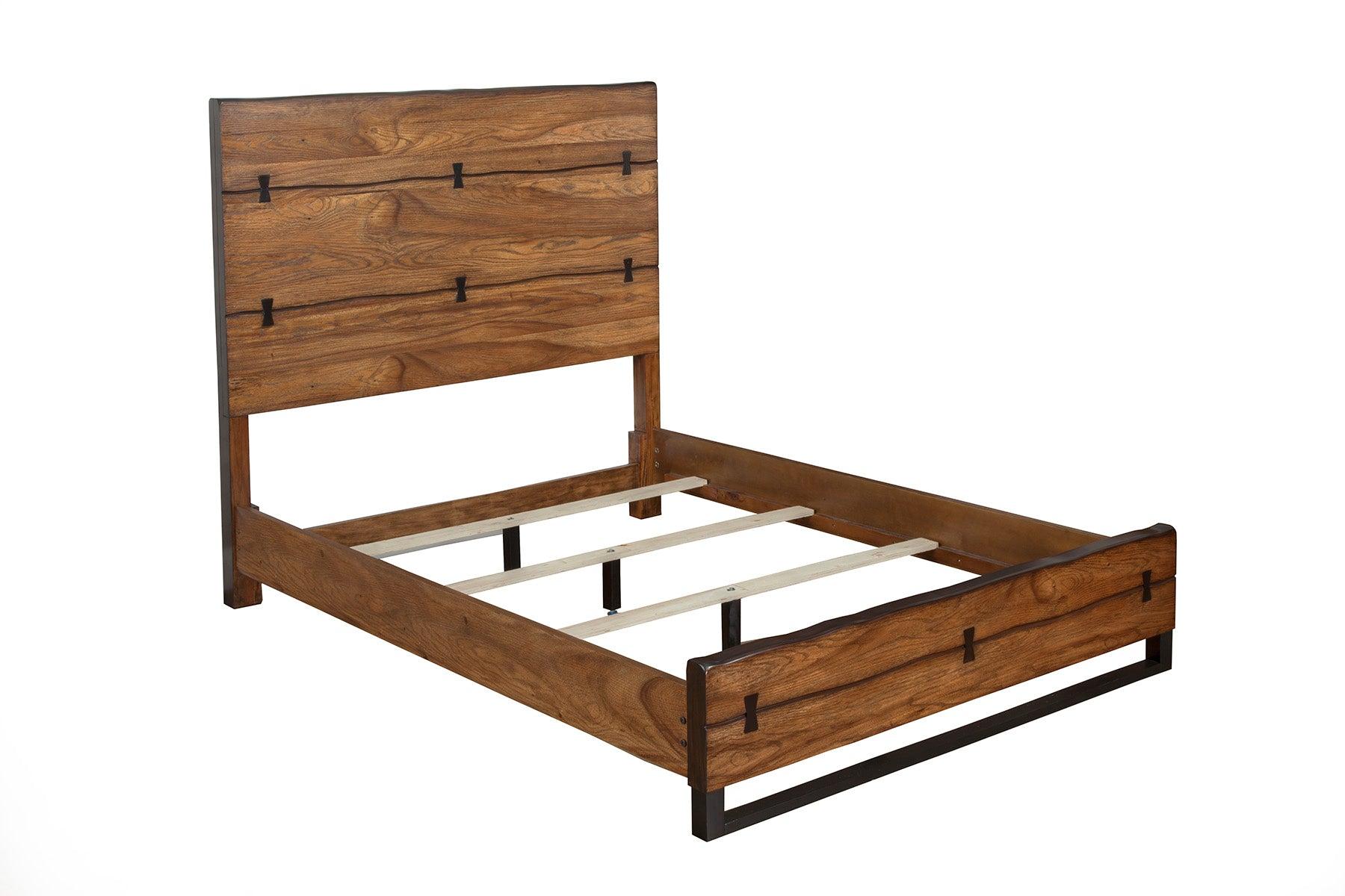 

    
Alpine Furniture LIVE EDGE / FLYNN Panel Bedroom Set Tobacco/Black 5200-01Q-Set-3
