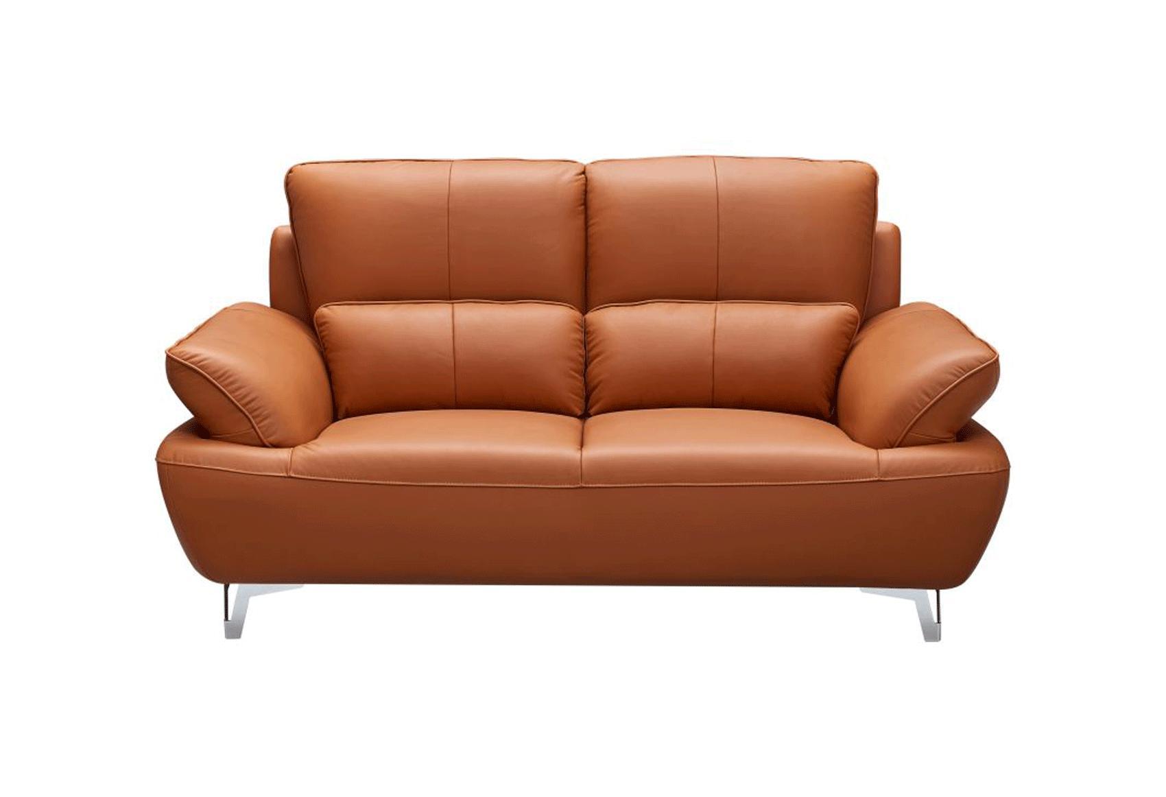 

    
Orange Top-grain Leather Loveseat Contemporary ESF 1810
