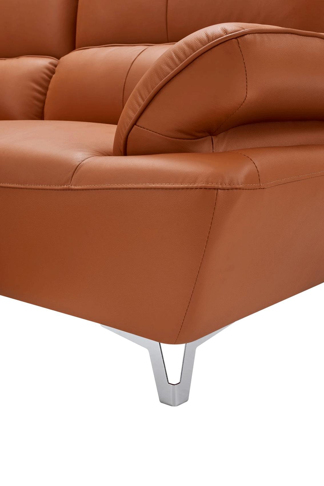 

    
 Order  Orange Top-grain Leather Sofa Set 3Pcs Contemporary ESF 1810
