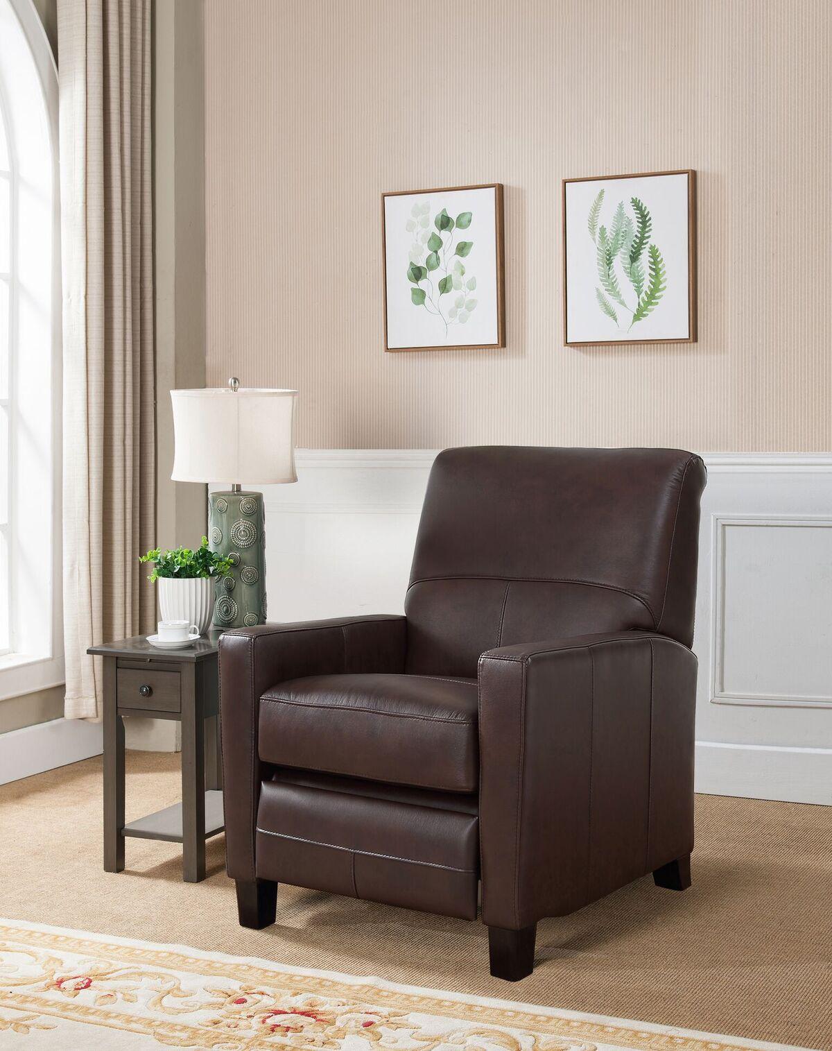 

    
Top Grain Leather Brown Recliner Conway HYDELINE® Contemporary
