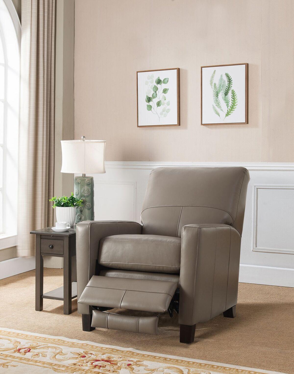 Contemporary, Modern Recliner Chair Hydeline Conway Conway-TAU in Taupe Top grain leather