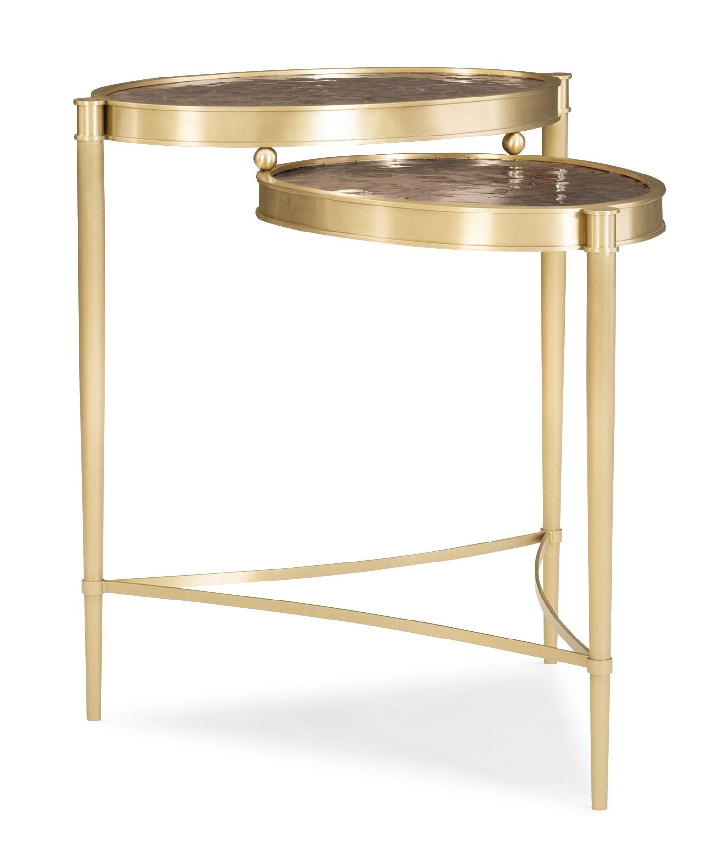 Contemporary End Table TIERED UP CLA-018-4123 in Metallic, Gold 