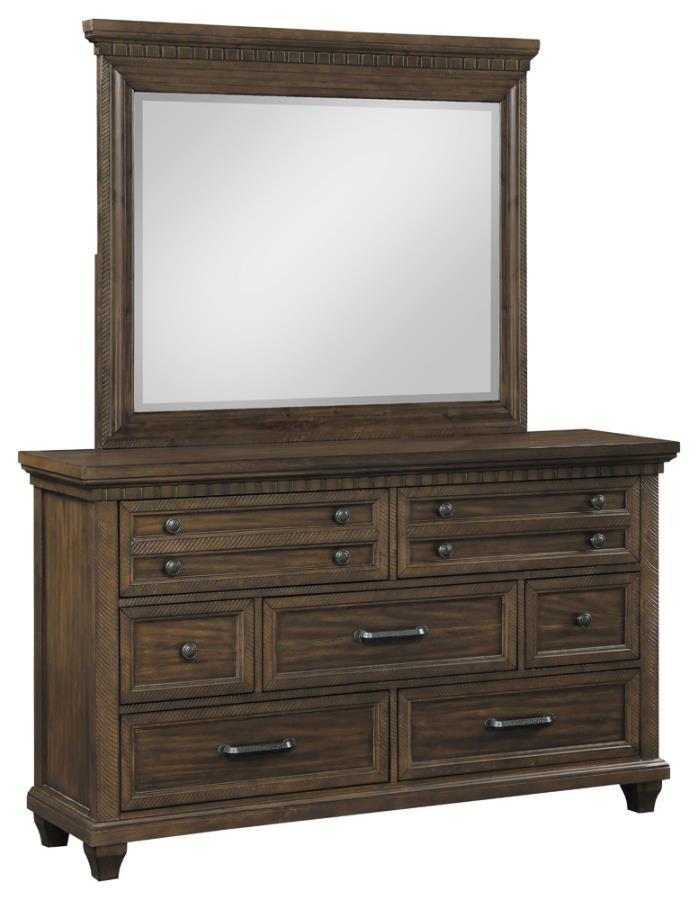 

    
Traditional Acacia Brown Solid Wood Dresser w/Mirror Coaster 222713 Bennington

