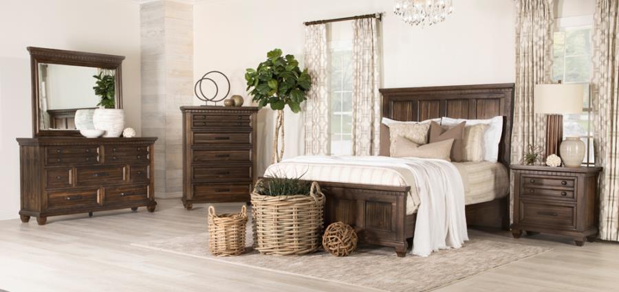 

    
Traditional Acacia Brown Solid Wood King Bedroom Set 5pcs Coaster 222711KE Bennington
