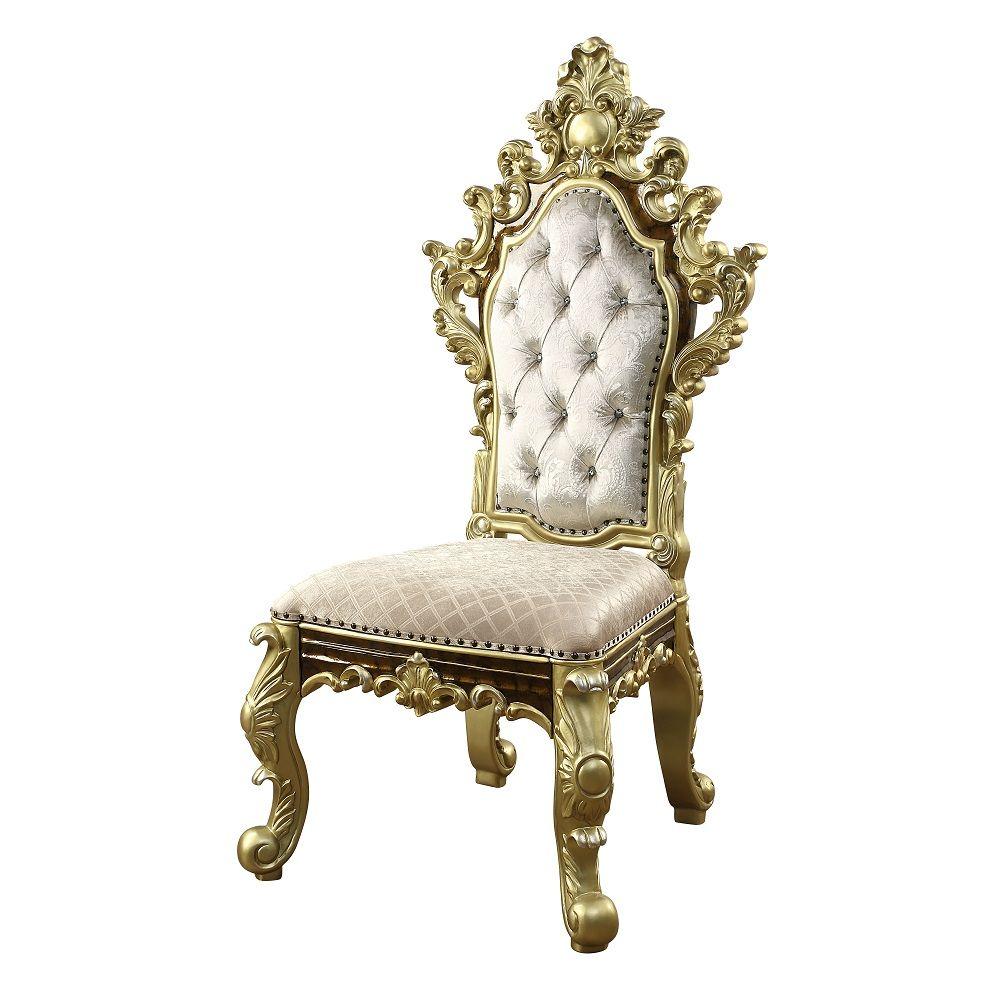 

    
Traditional Antique Gold/Brown Wood Side Chair Set 2PCS Acme Desiderius DN60001-2PCS
