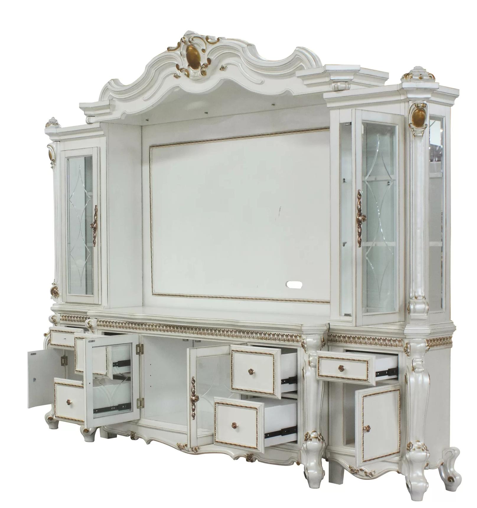 

    
Traditional Antique Pearl Entertainment Center by Acme Picardy 91815
