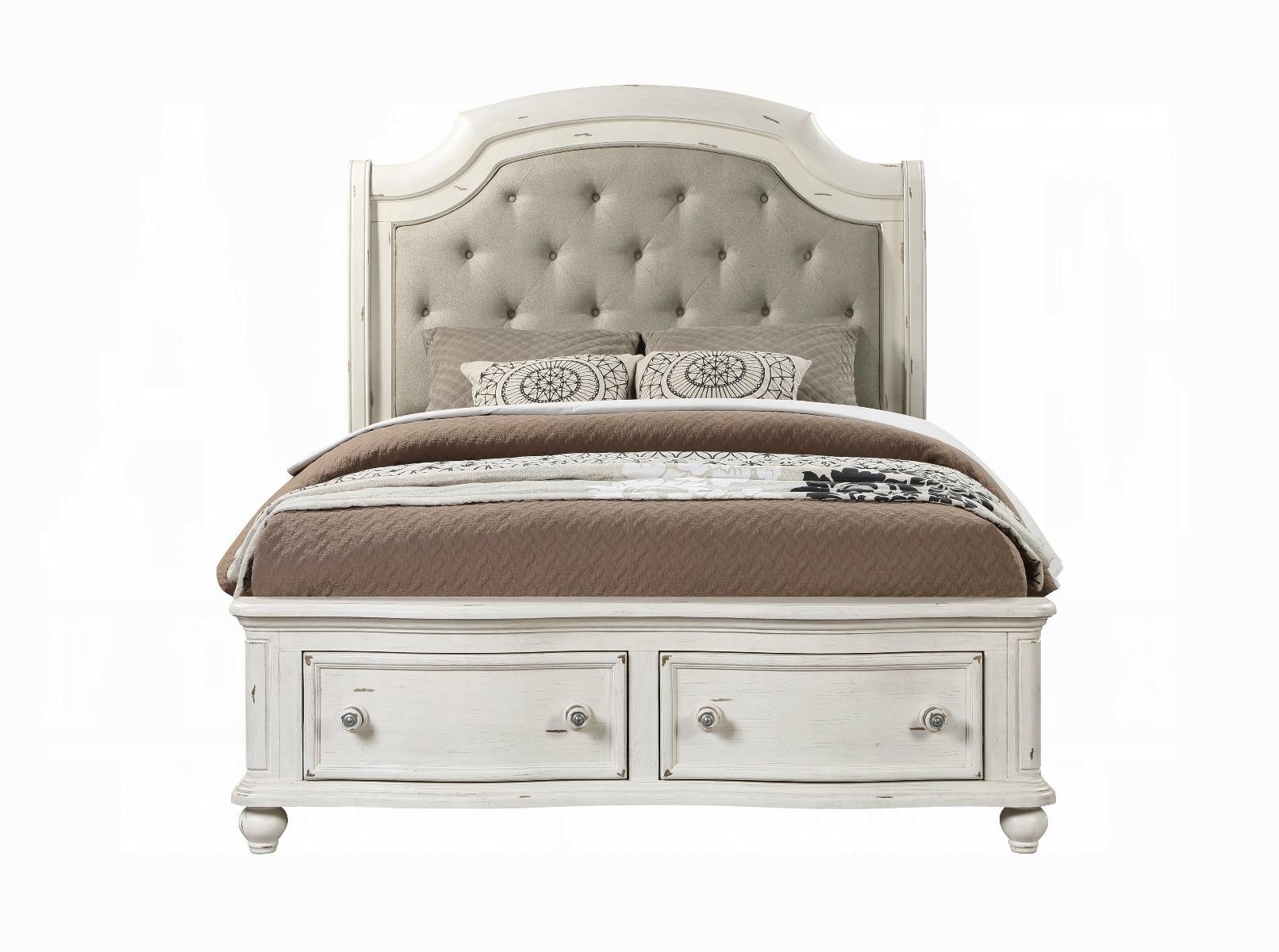 

    
Acme Furniture Jaqueline King Storage Bedroom Set 3PCS BD01432EK-3PCS Storage Bedroom Set Antique White/Gray BD01432EK-3PCS

