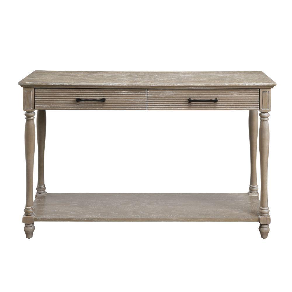

    
Acme Furniture Ariolo Sofa Table Antique White 83223
