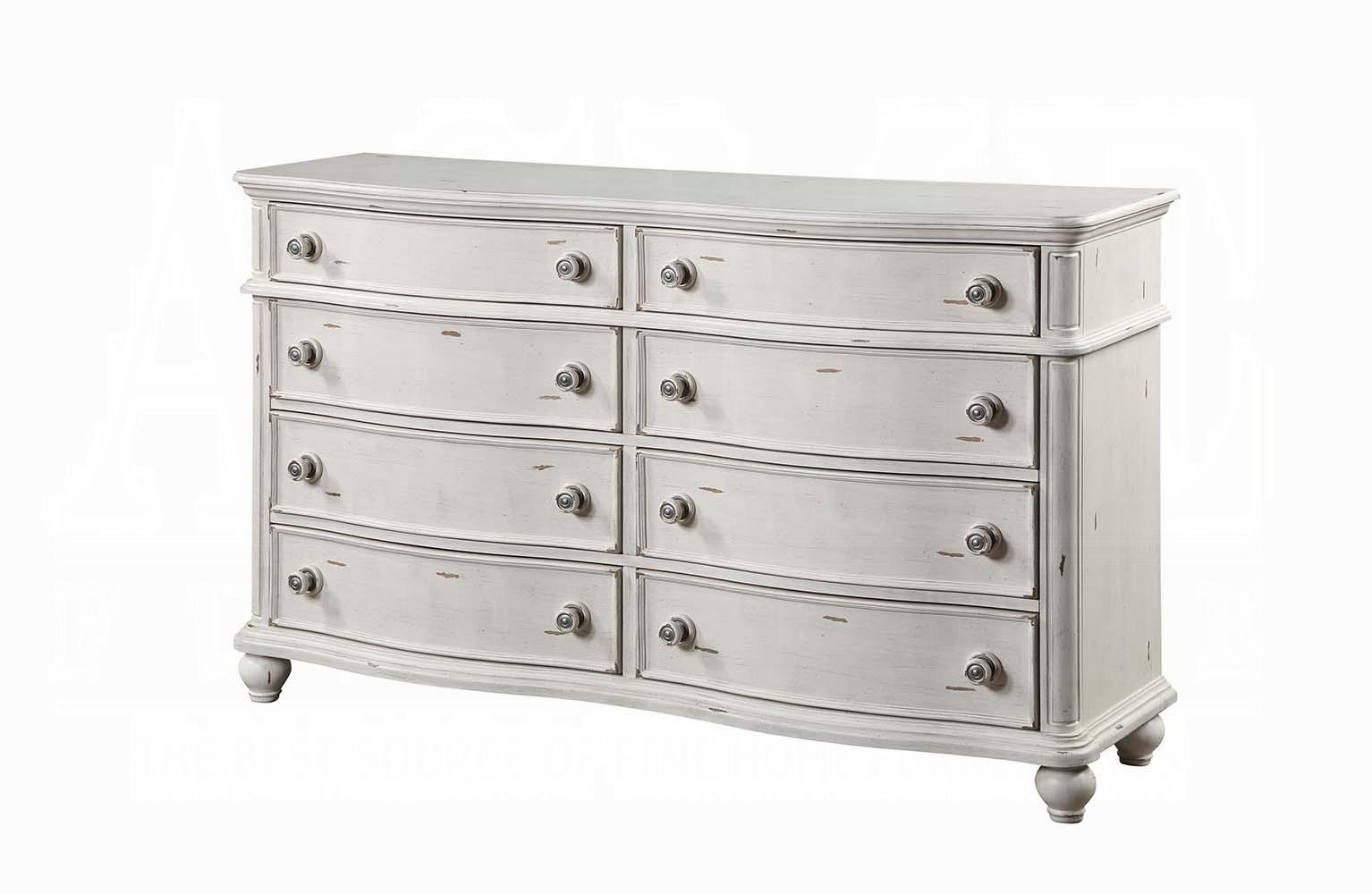 Traditional Dresser With Mirror Jaqueline Dresser With Mirror 2PCS BD01436-D-2PCS BD01436-D-2PCS in Antique White 