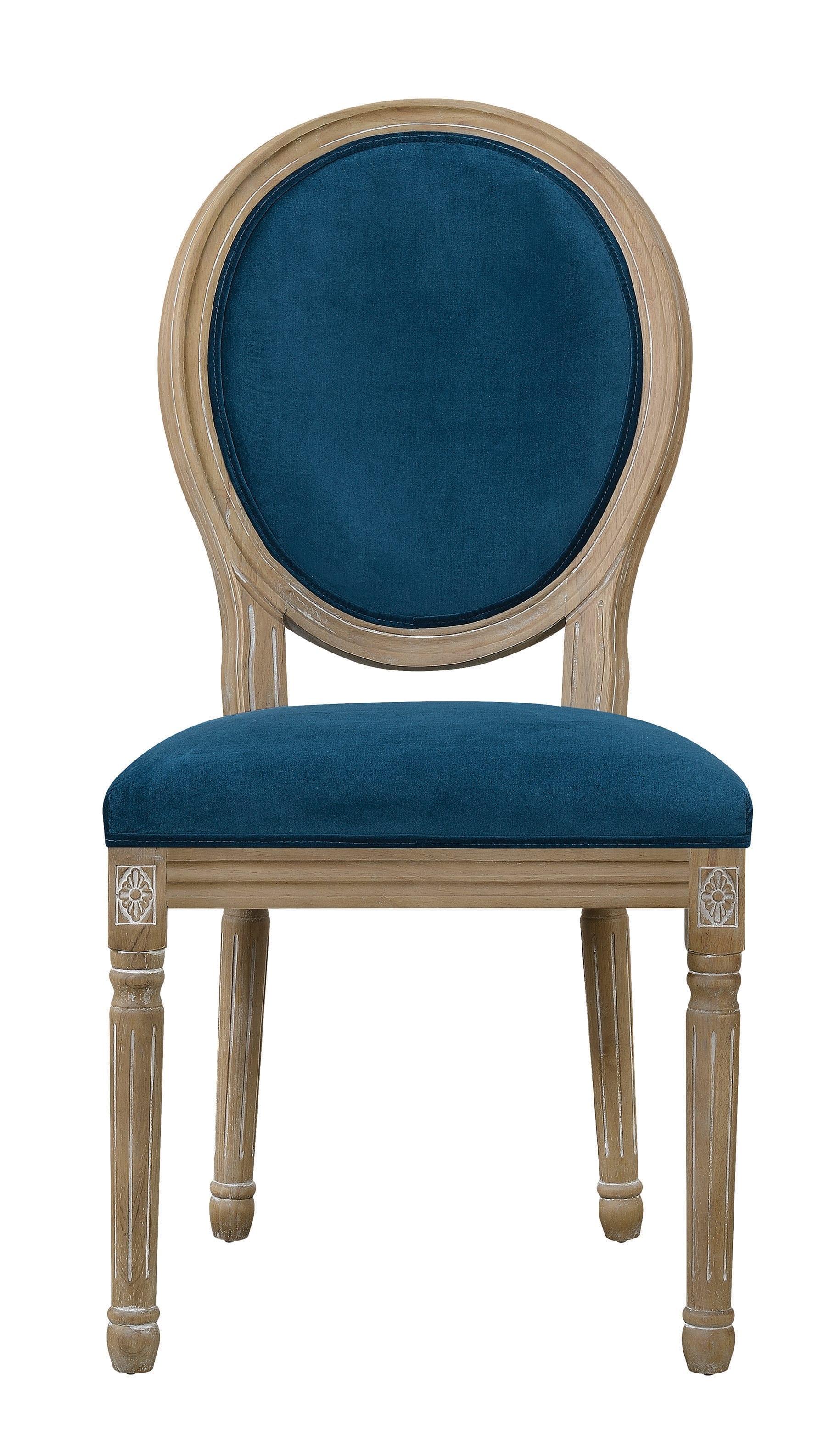 

    
Traditional Beige,Blue Fabric Upholstery Dining chair Set 2 pcs Rhea by Coaster
