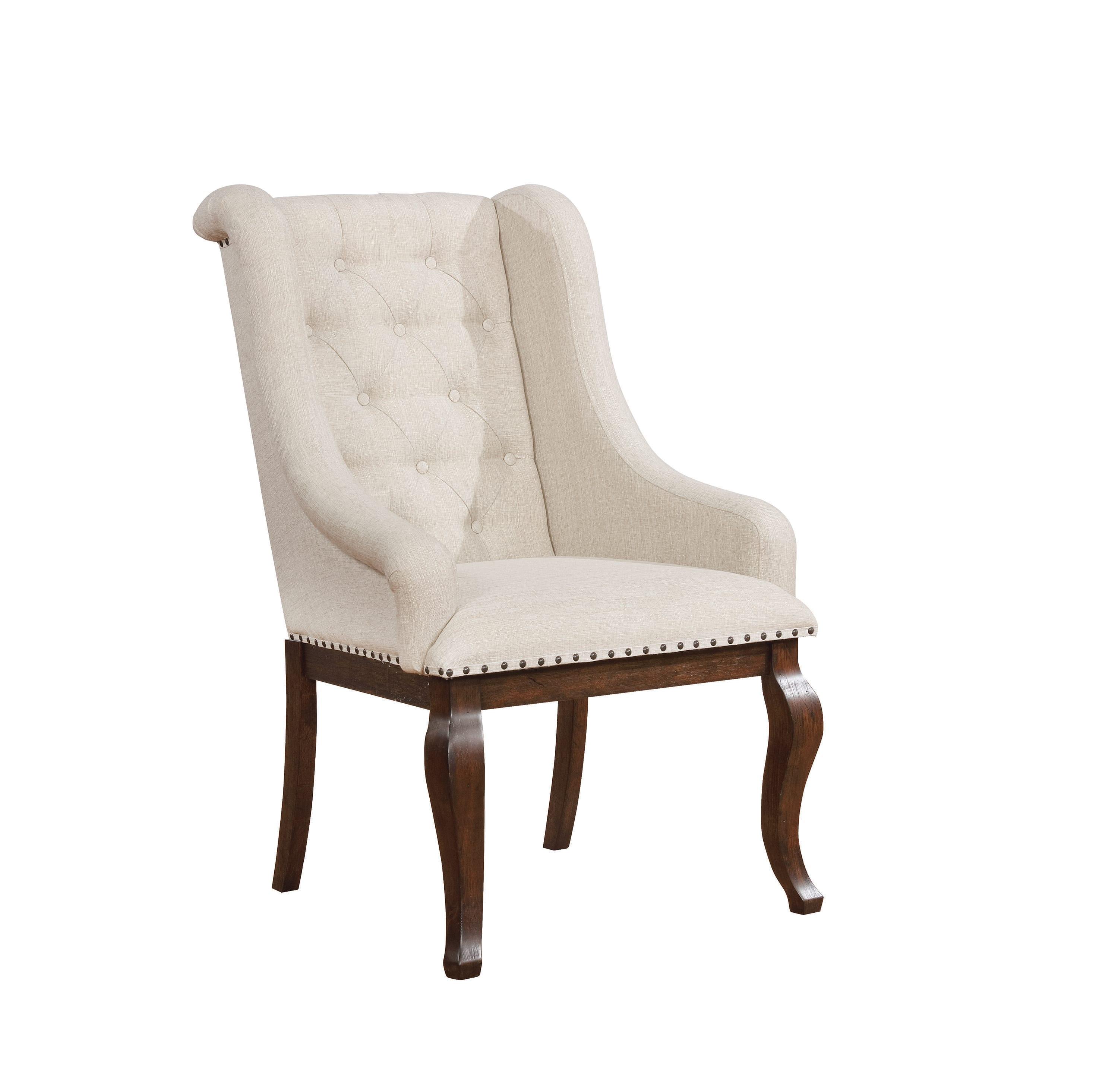 Traditional Arm Chair Glen Cove 107983 107983-Set-2 in Beige Fabric
