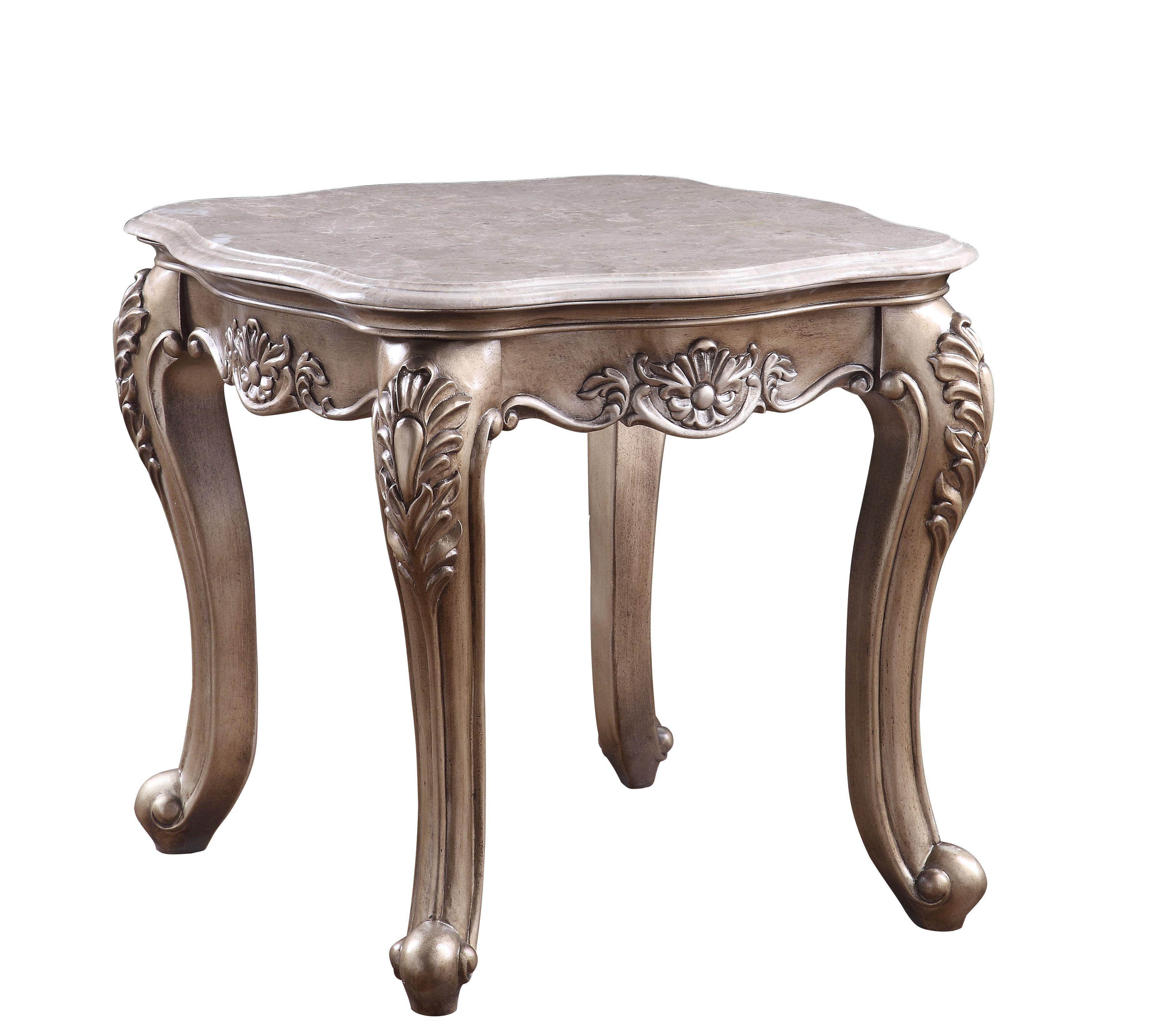 Traditional,  Vintage End Table Jayceon 84867 in Champagne 